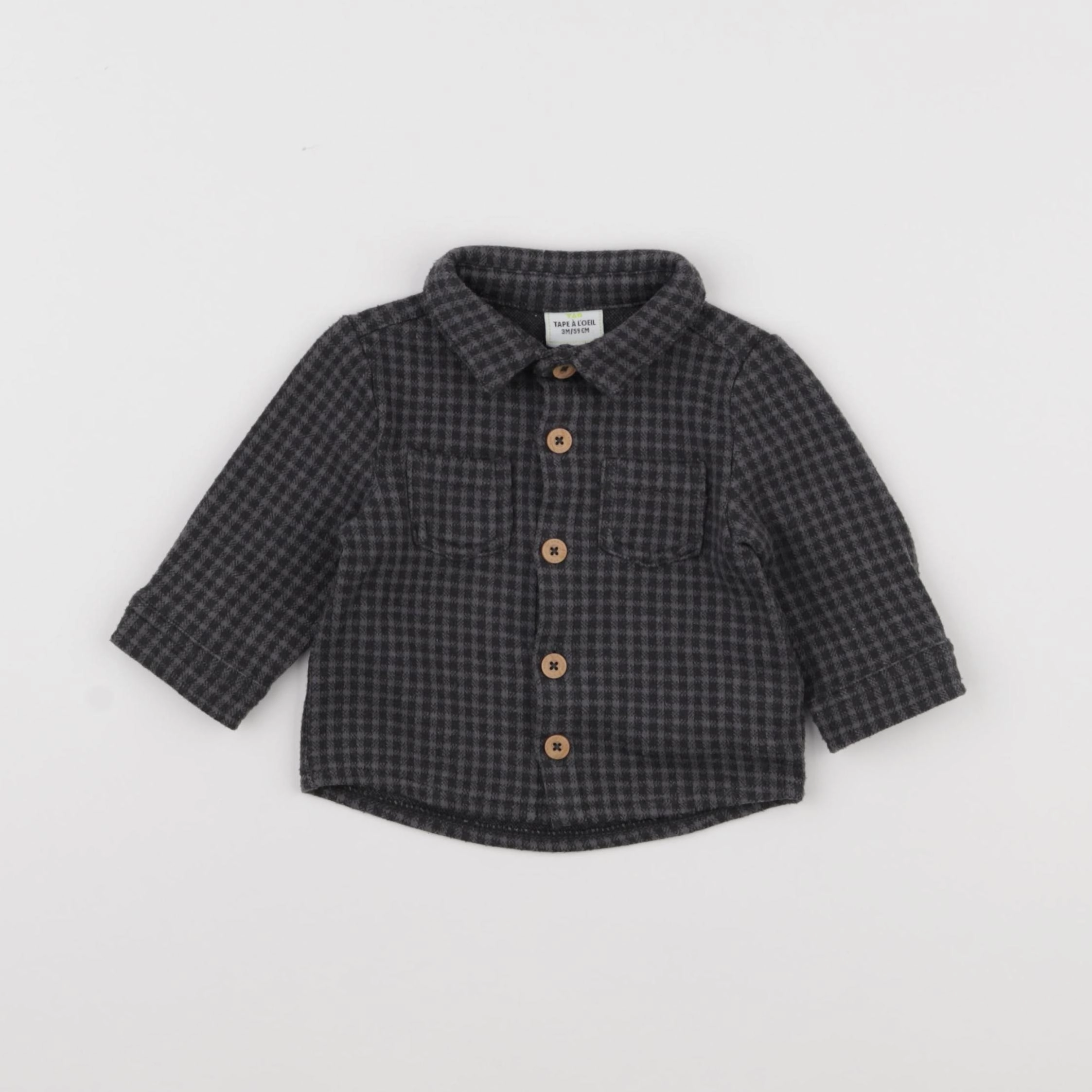 Tape à l'oeil - chemise gris - 3 mois