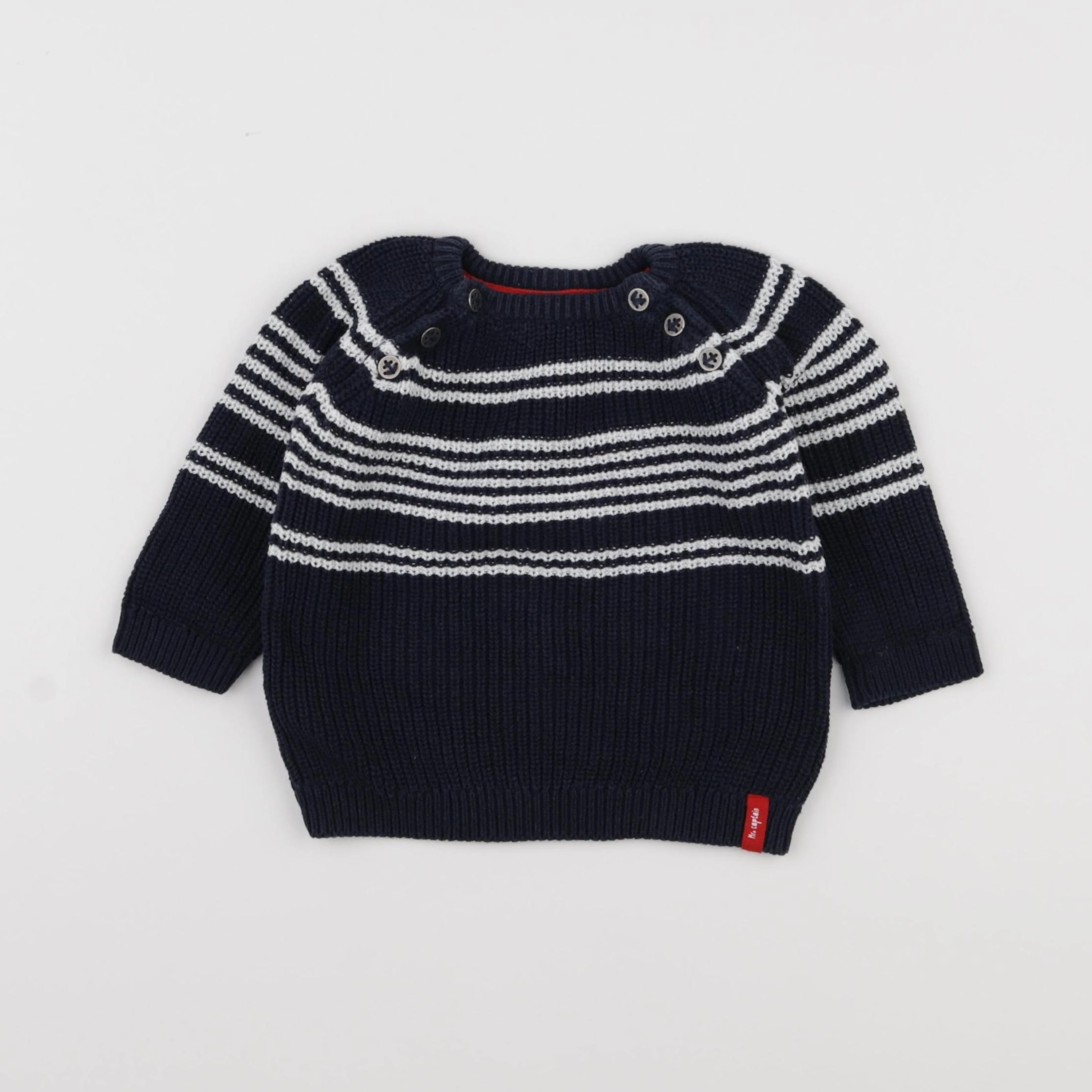 Tape à l'oeil - pull bleu, blanc - 6 mois