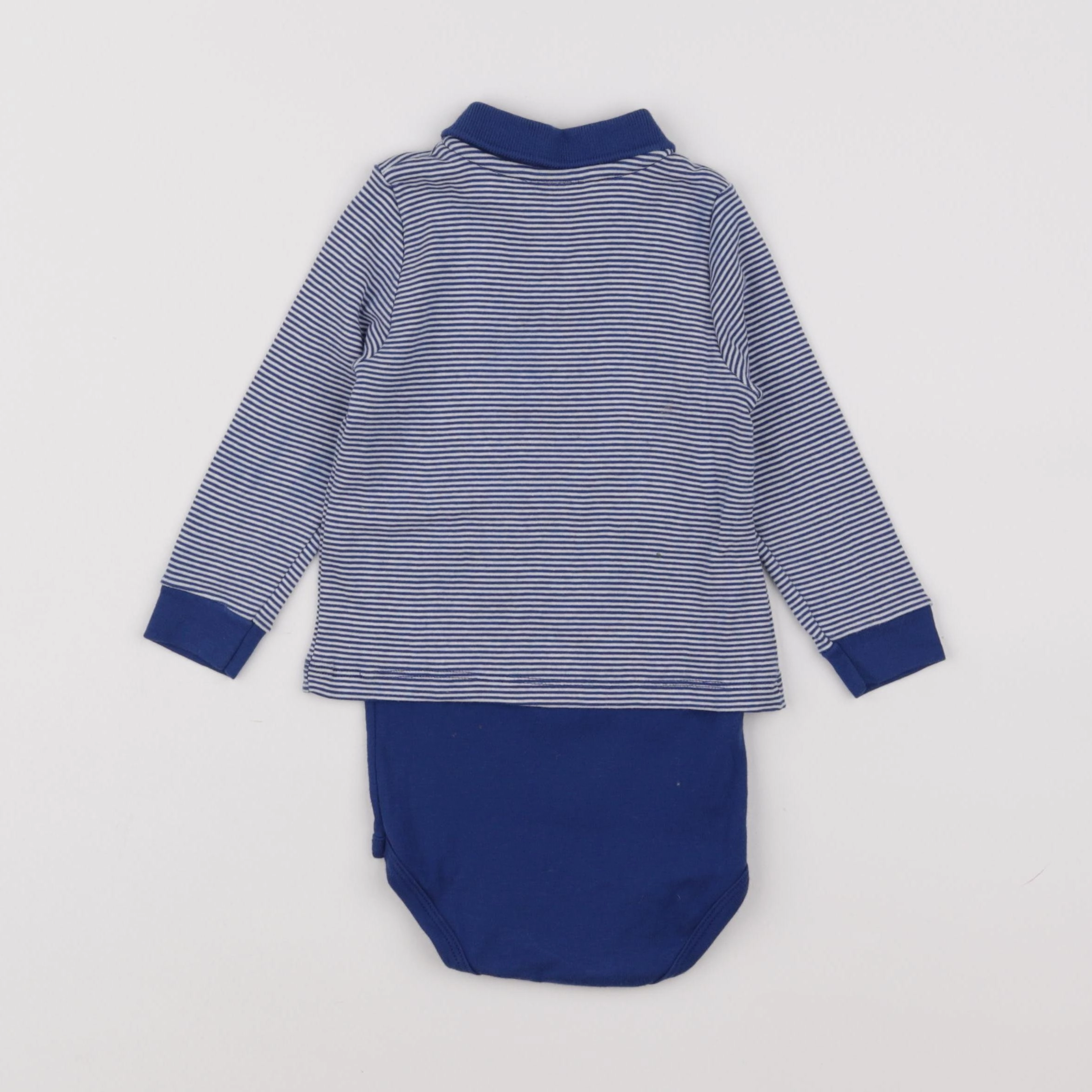 Petit Bateau - body tee-shirt bleu - 18 mois