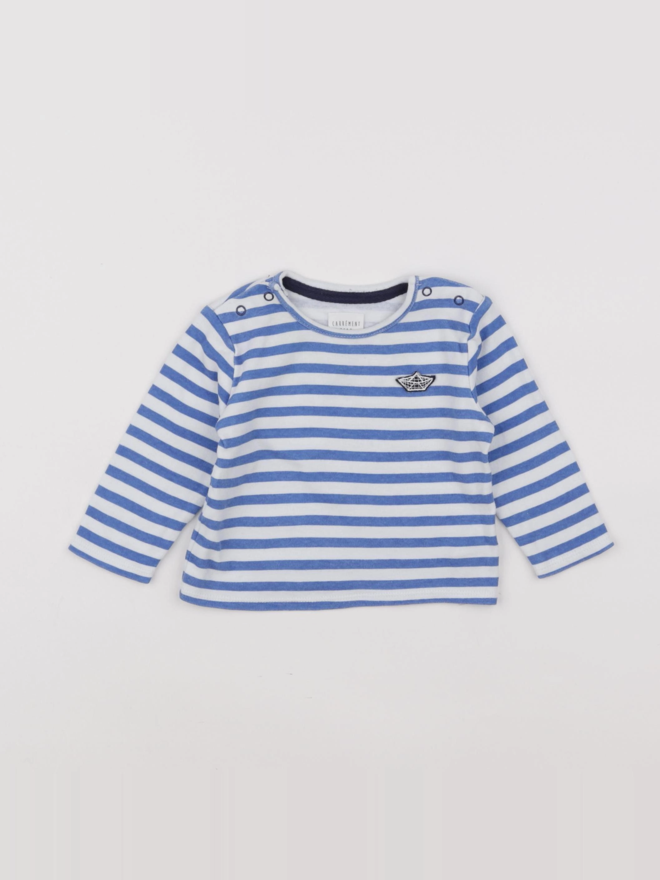 Carrément Beau - tee-shirt bleu - 6 mois