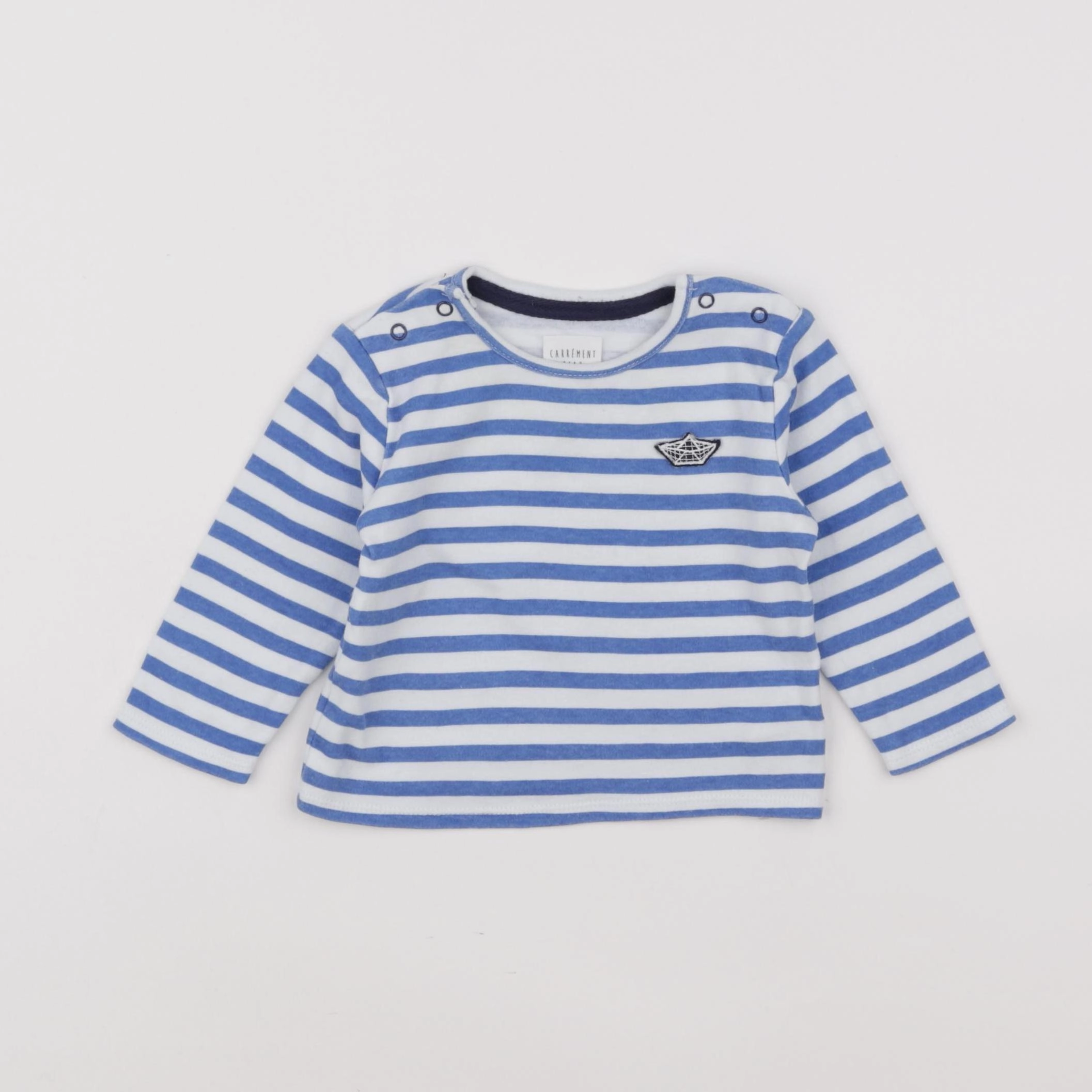 Carrément Beau - tee-shirt bleu - 6 mois