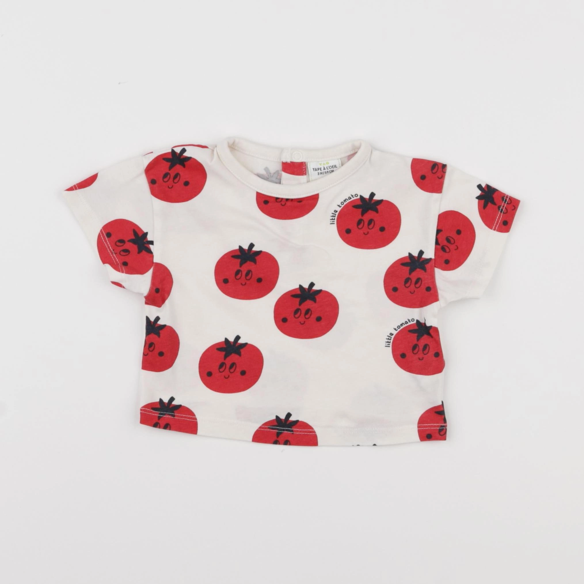 Tape à l'oeil - tee-shirt blanc, rouge - 3 mois