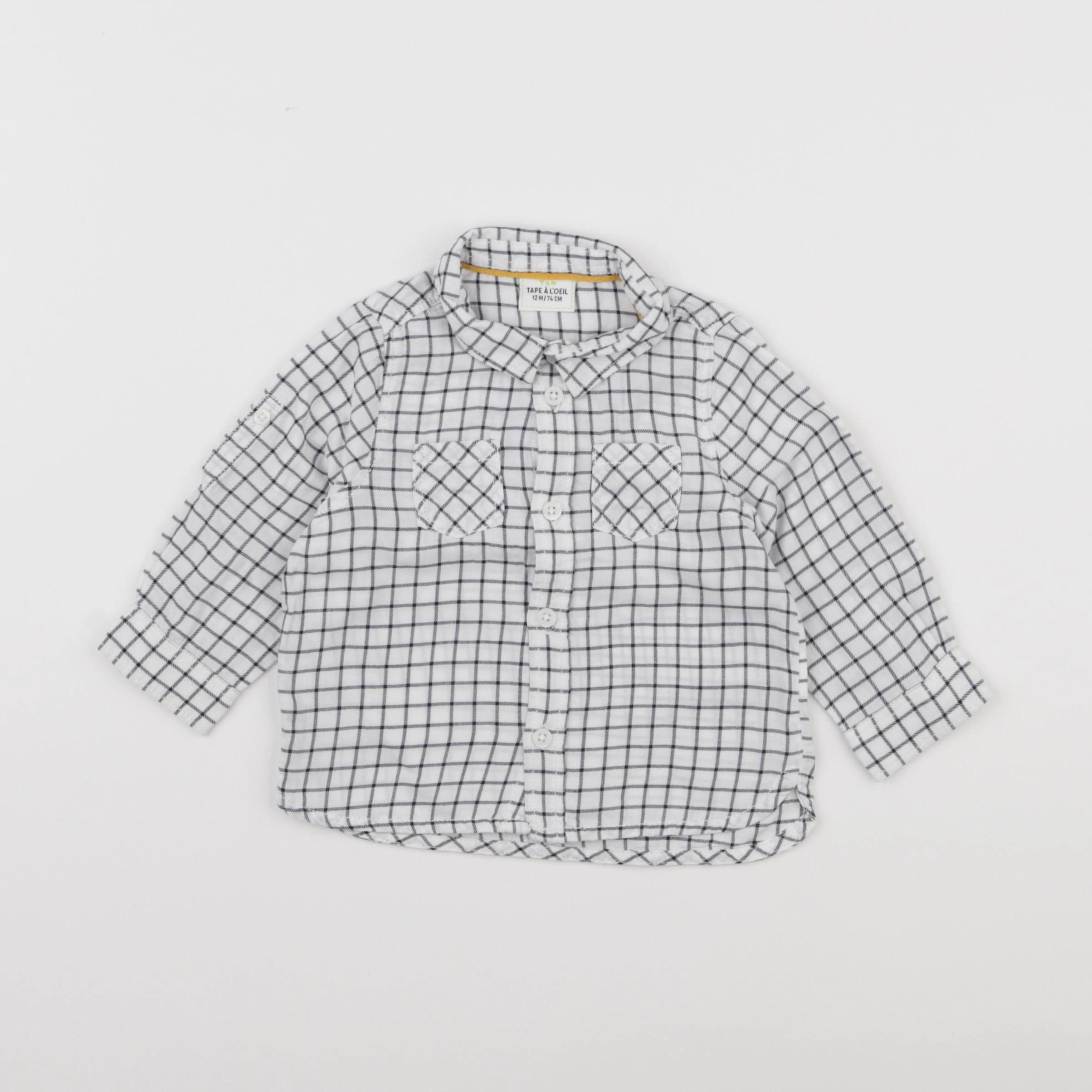 Tape à l'oeil - chemise blanc, noir - 12 mois