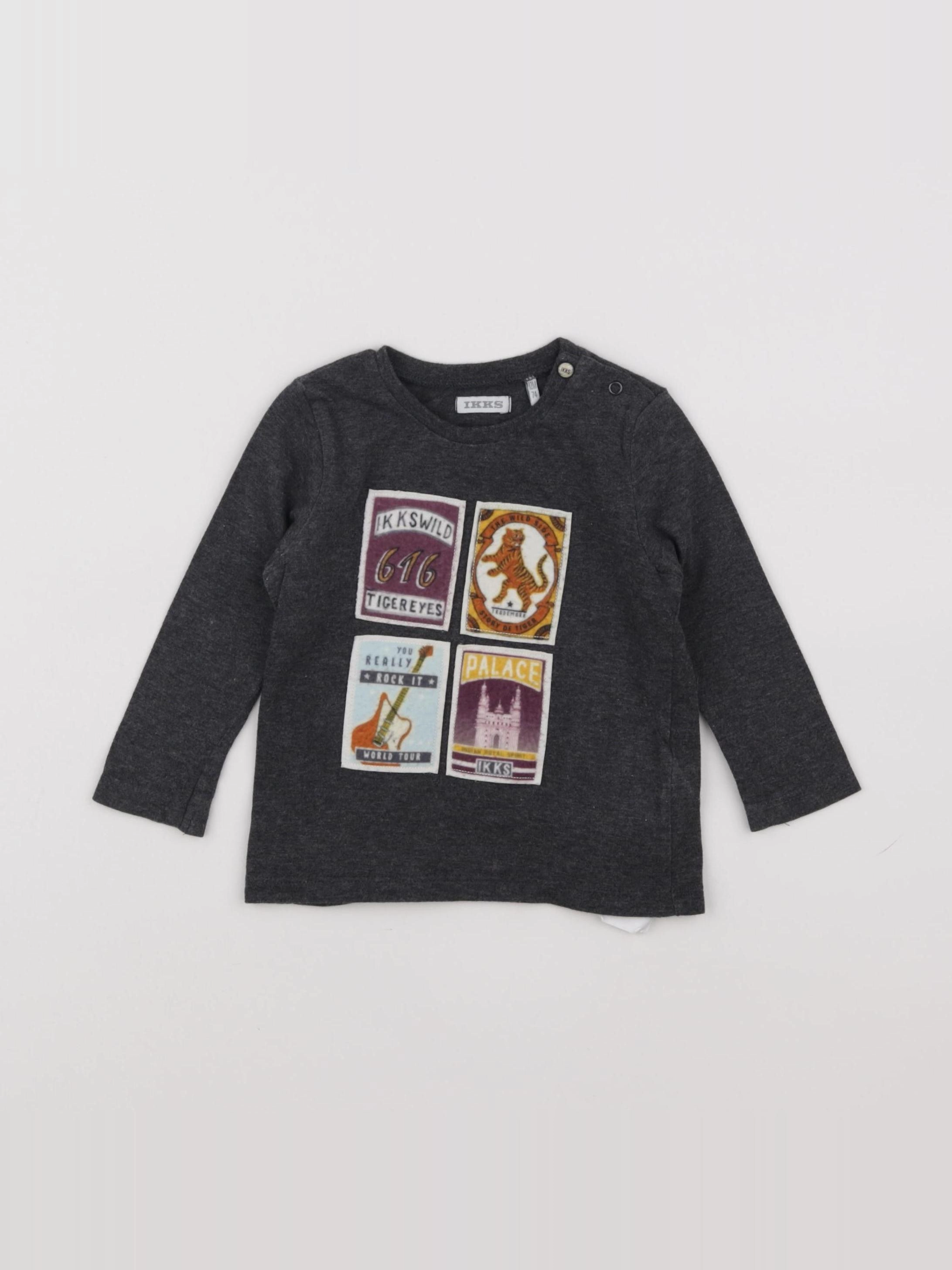 IKKS - tee-shirt gris - 12 mois