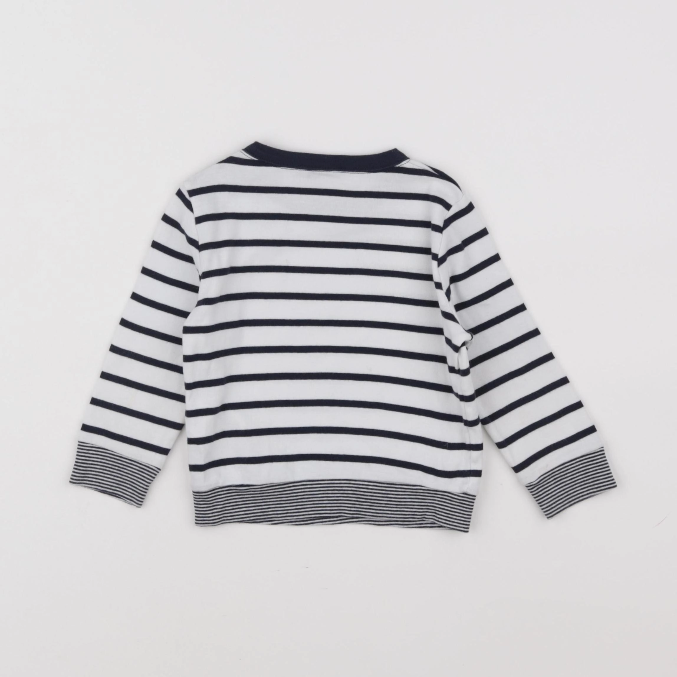 Petit Bateau - tee-shirt blanc, bleu - 18 mois