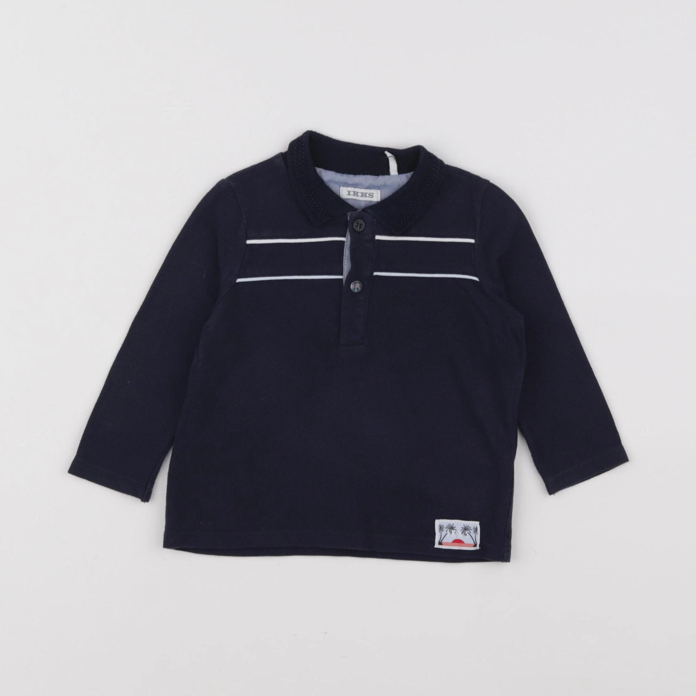 IKKS - polo imprimé au dos bleu - 12 mois