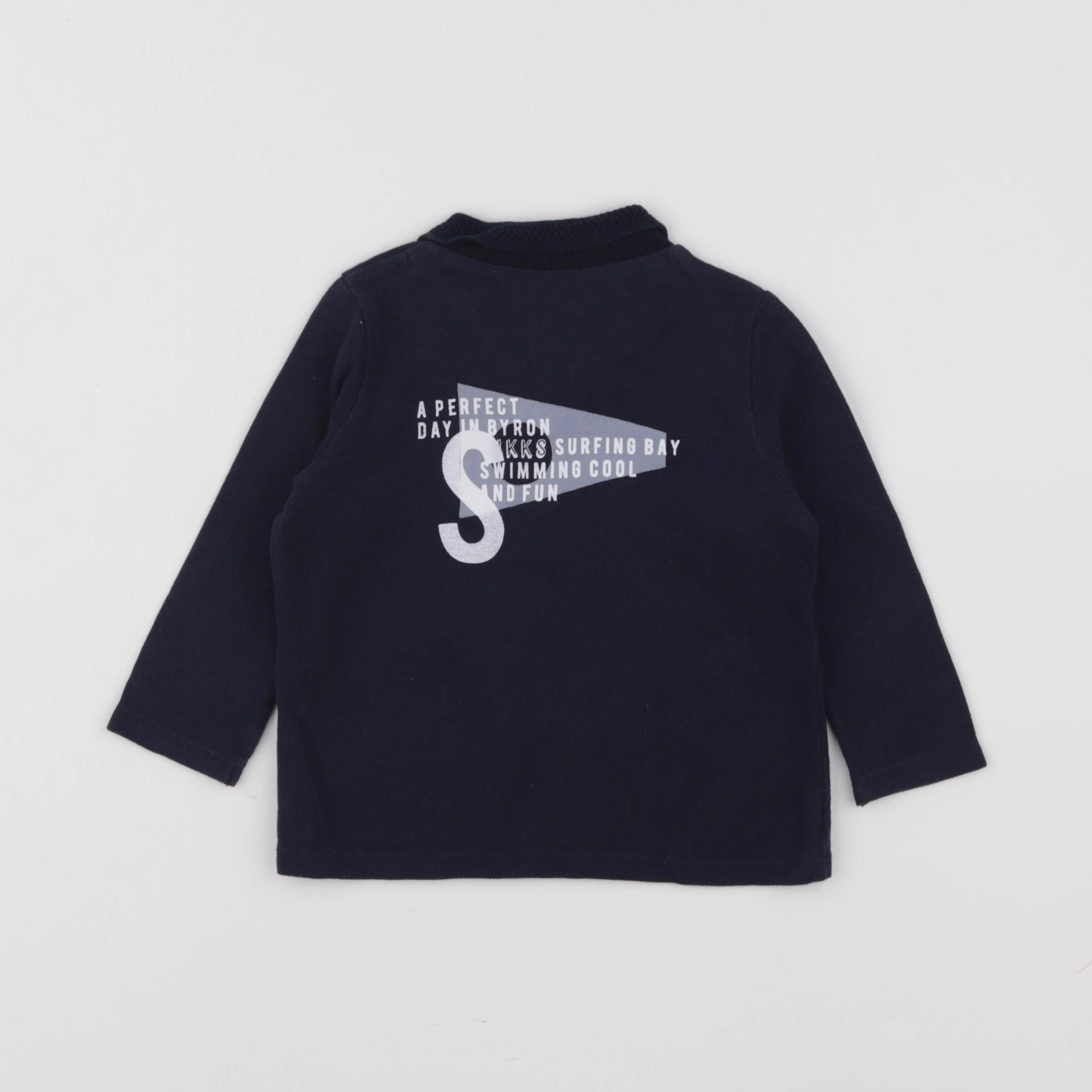 IKKS - polo imprimé au dos bleu - 12 mois