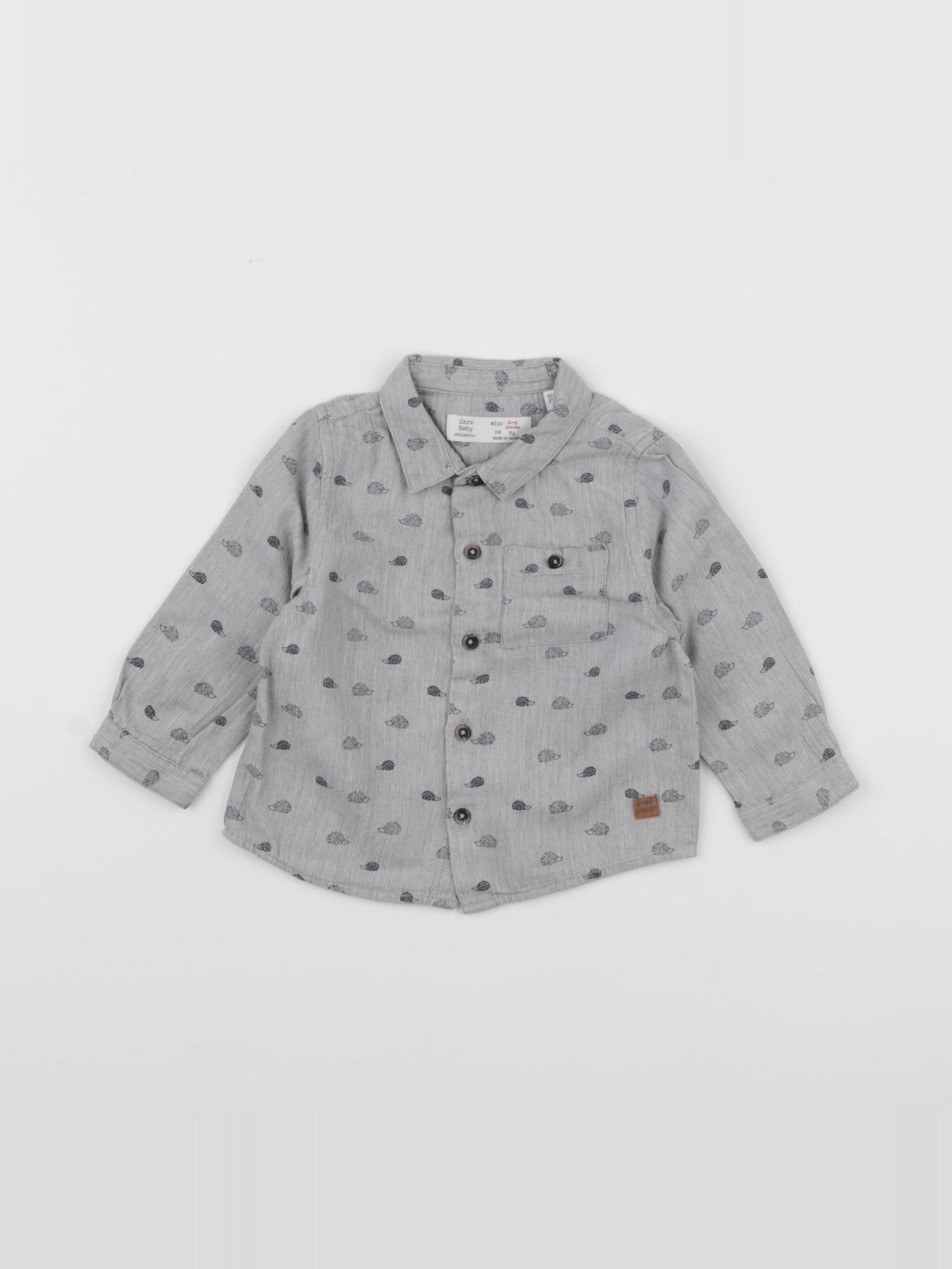 Zara - chemise gris - 6/9 mois