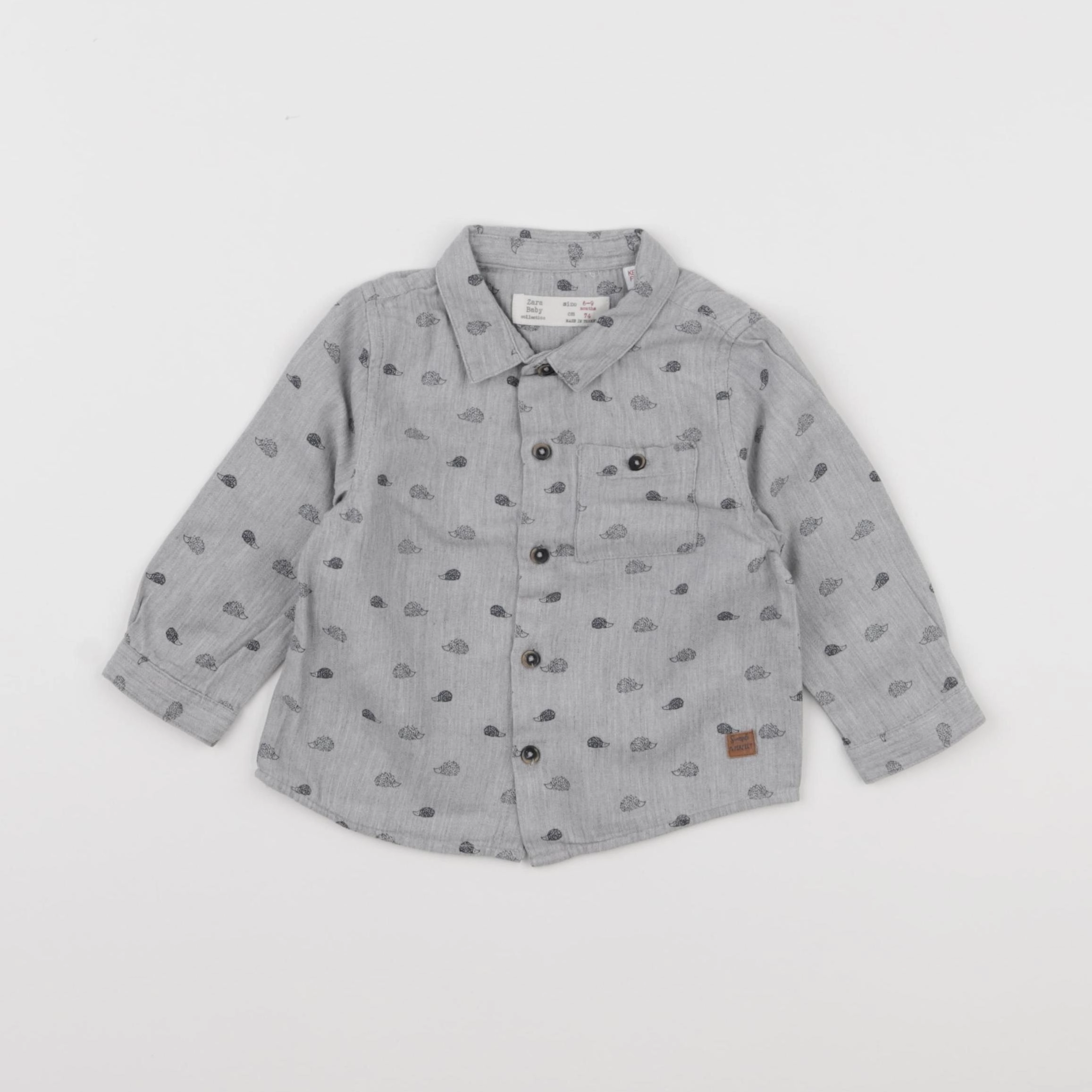 Zara - chemise gris - 6/9 mois