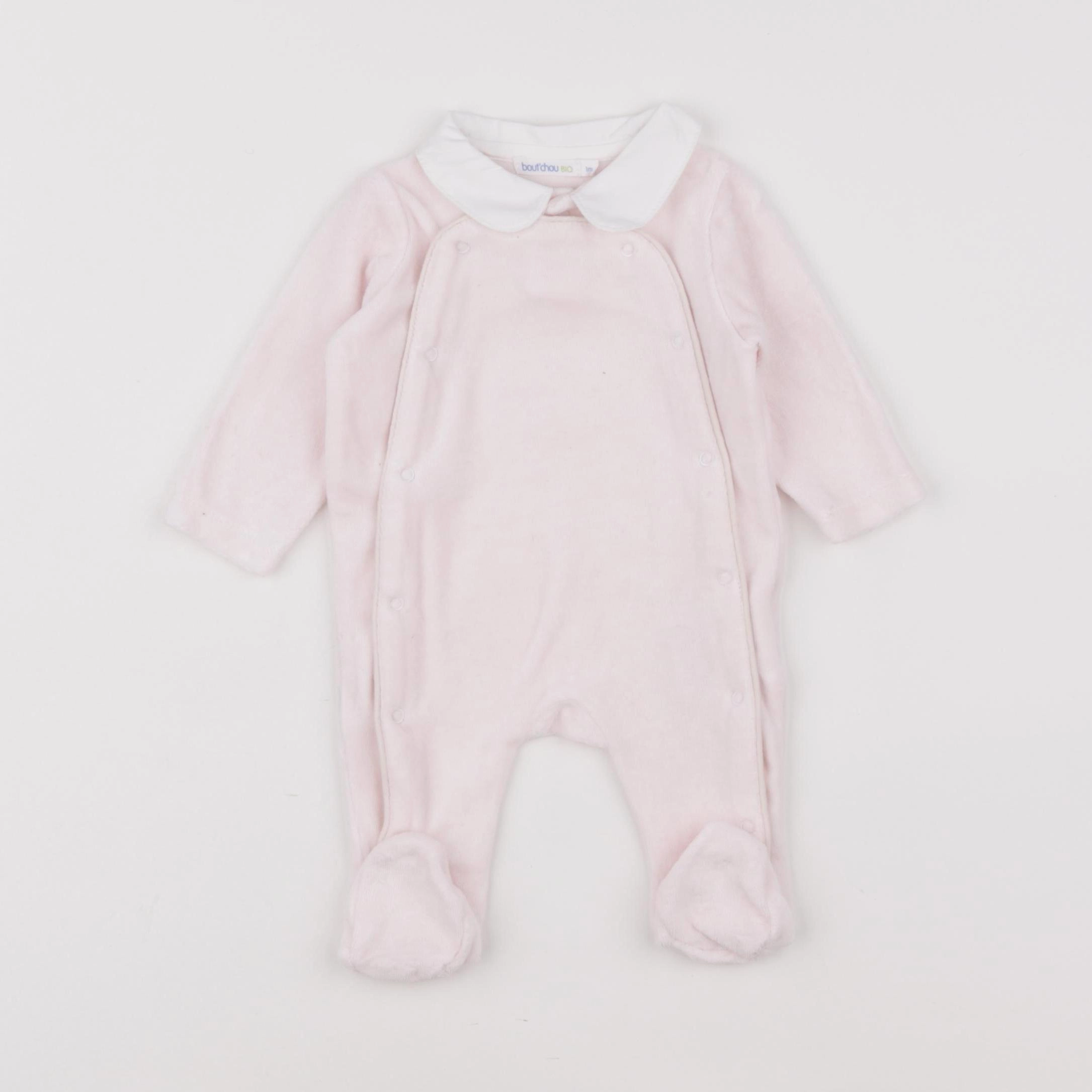 Boutchou - pyjama velours rose - 1 mois