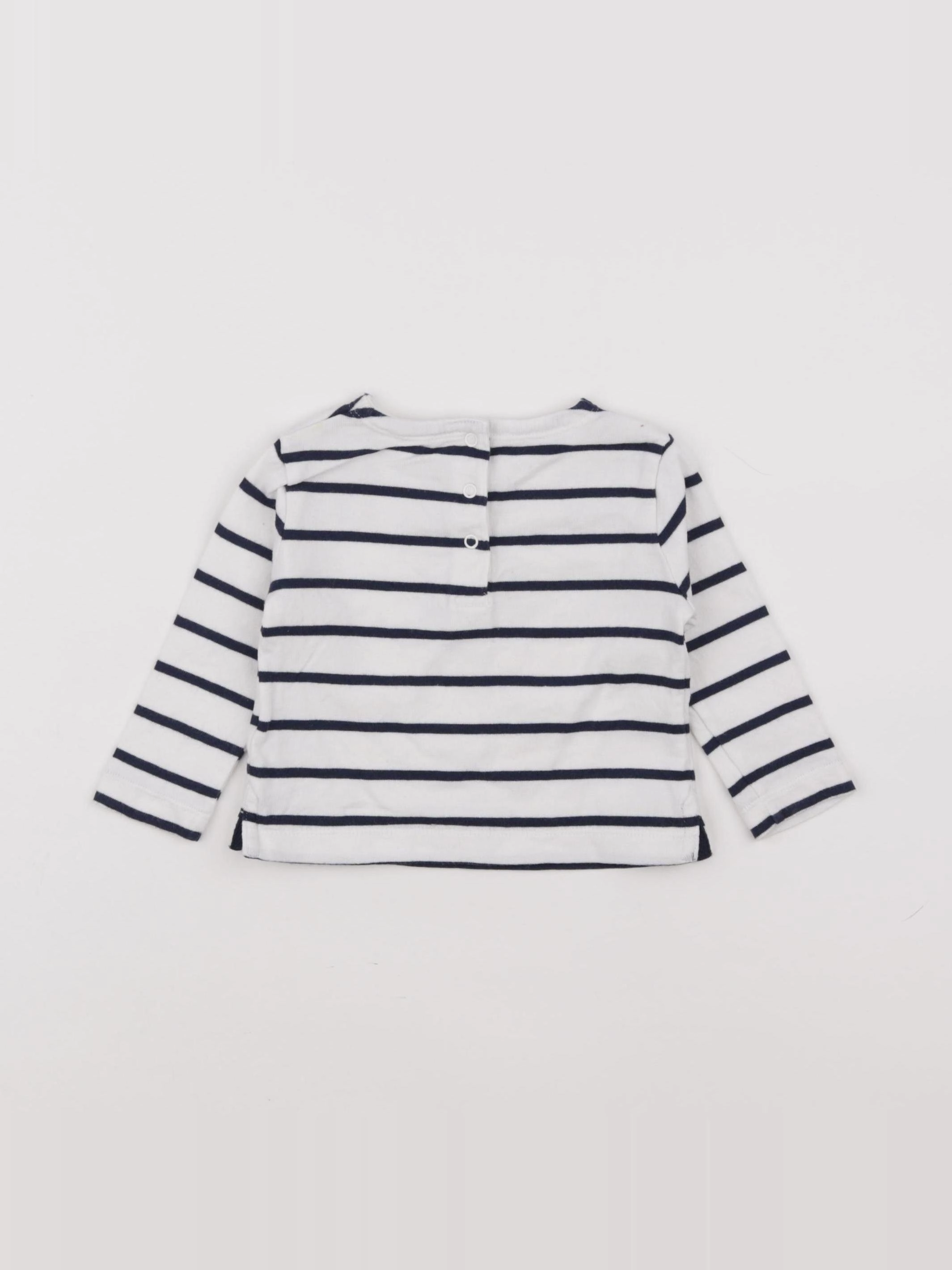 Boutchou - tee-shirt blanc, bleu - 6 mois