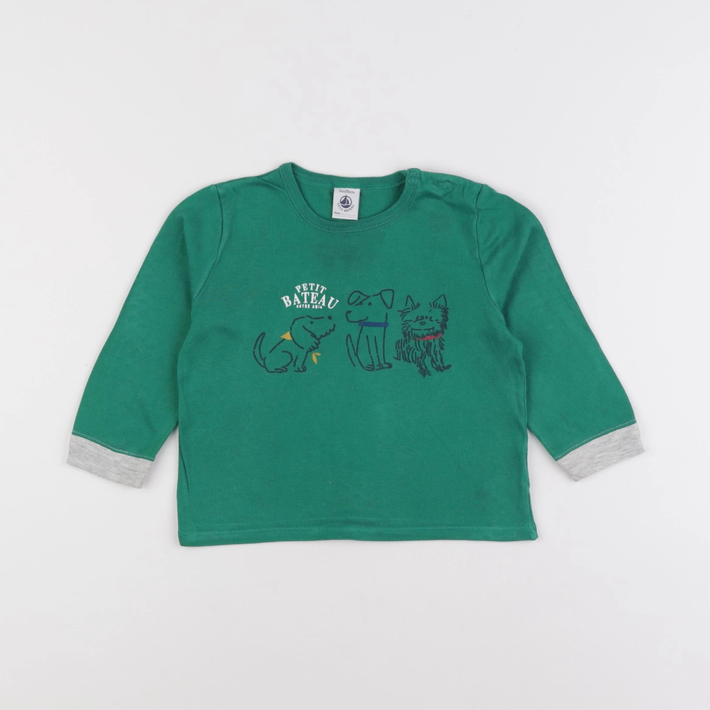 Petit Bateau - maillot de corps vert - 24 mois