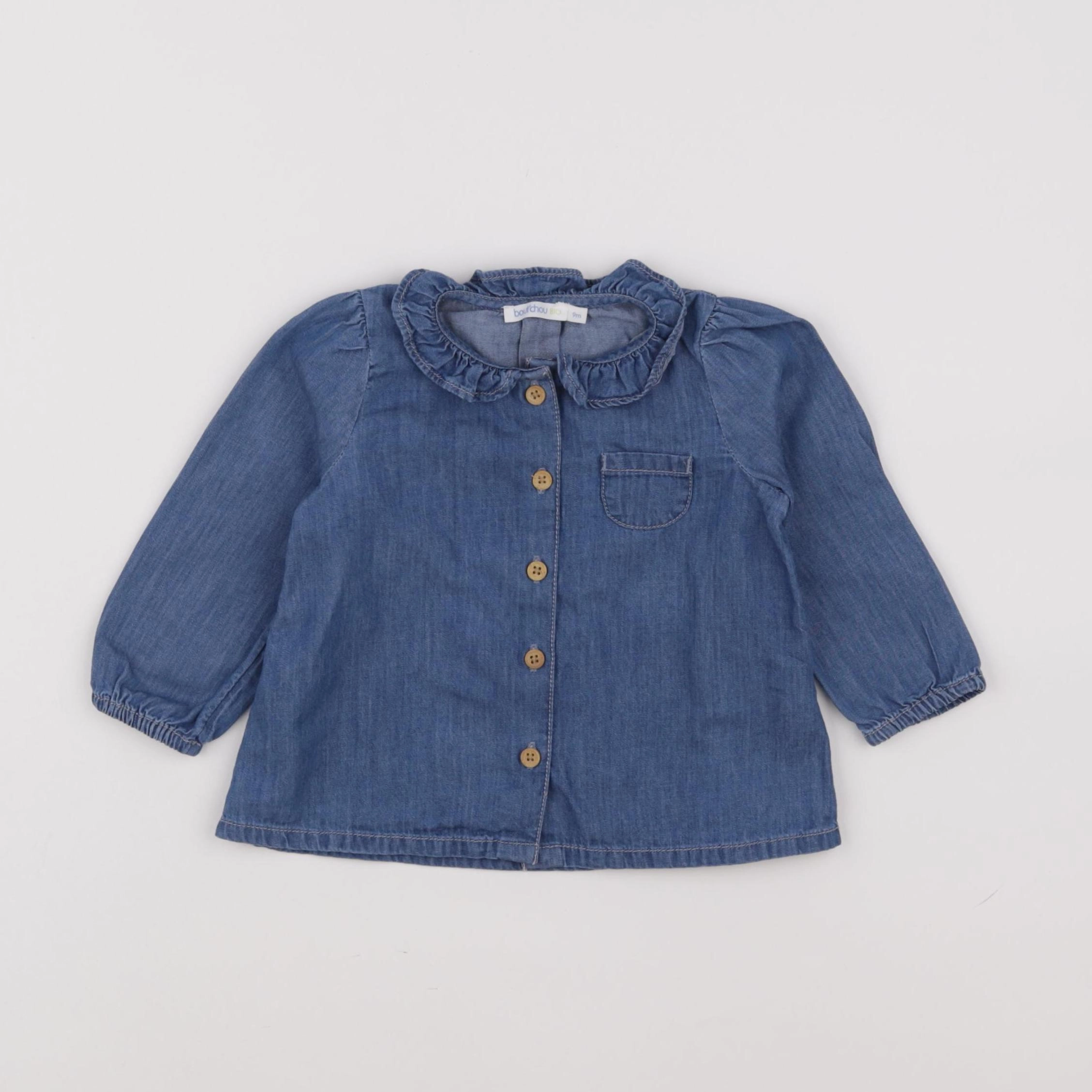 Boutchou - blouse bleu - 9 mois