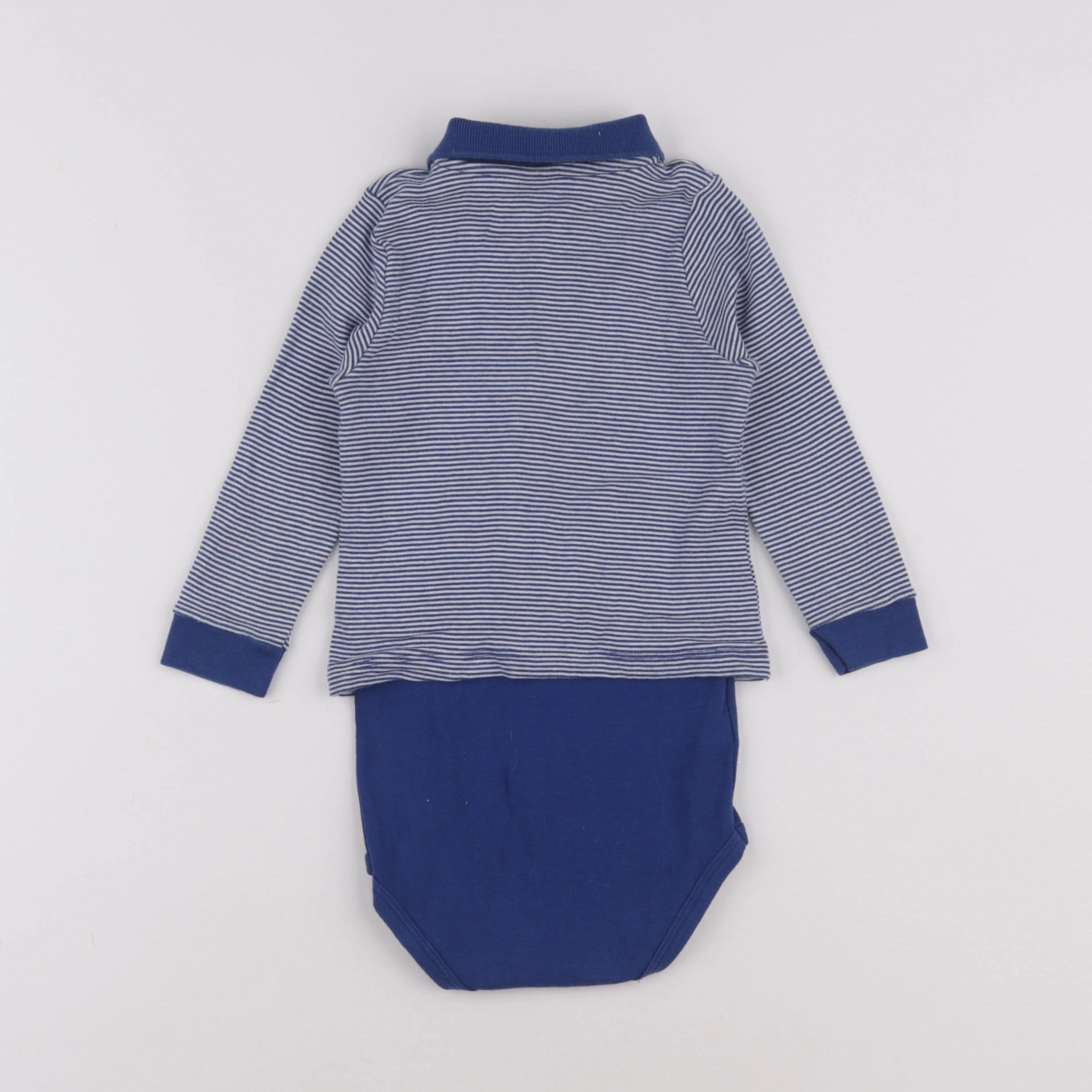 Petit Bateau - body tee-shirt bleu - 24 mois