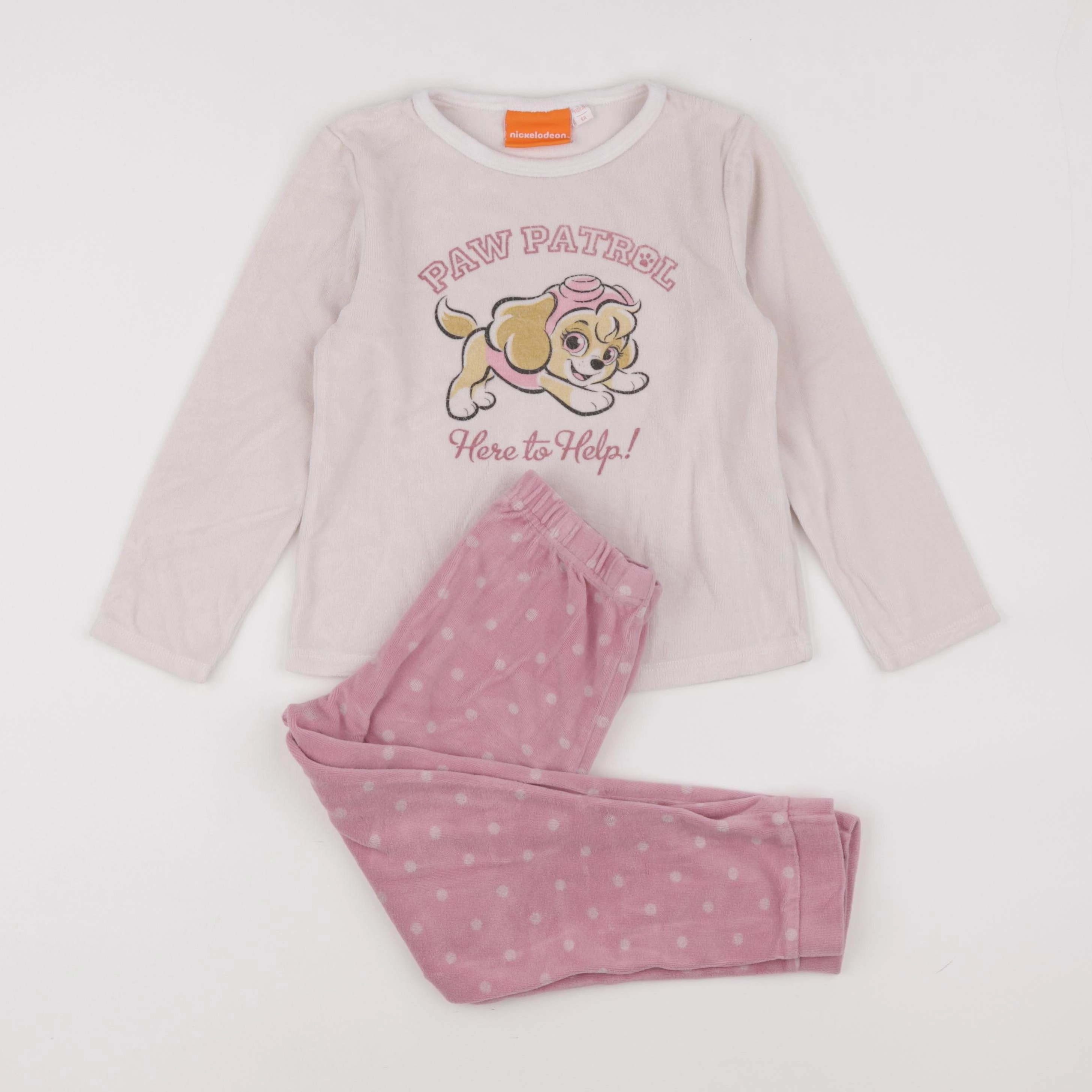 Vertbaudet - pyjama velours rose - 6 ans