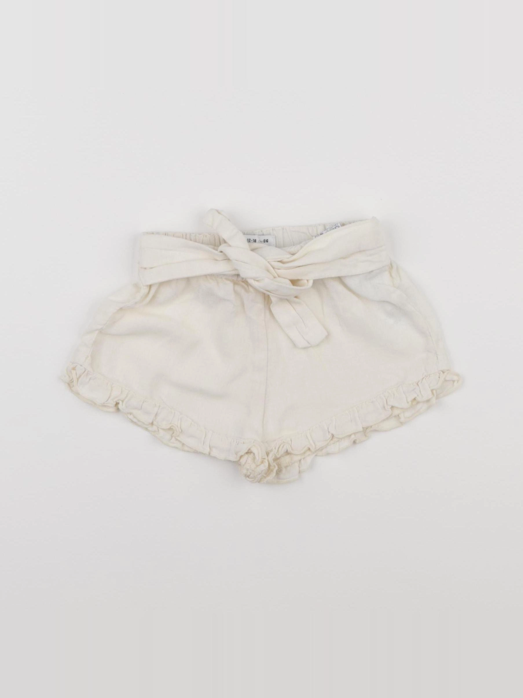 Zara - short beige - 12/18 mois