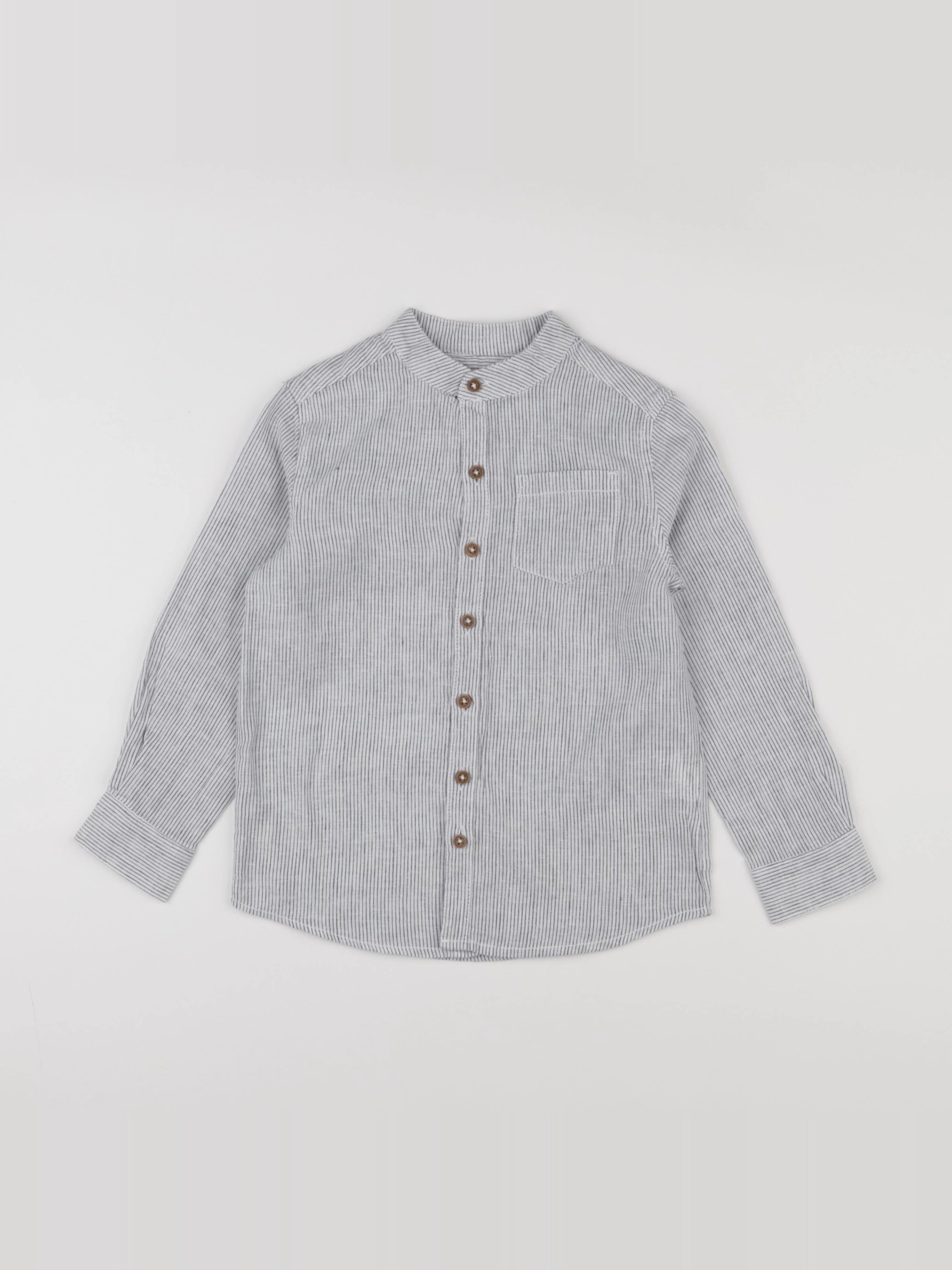Monoprix - chemise blanc, bleu - 4 ans