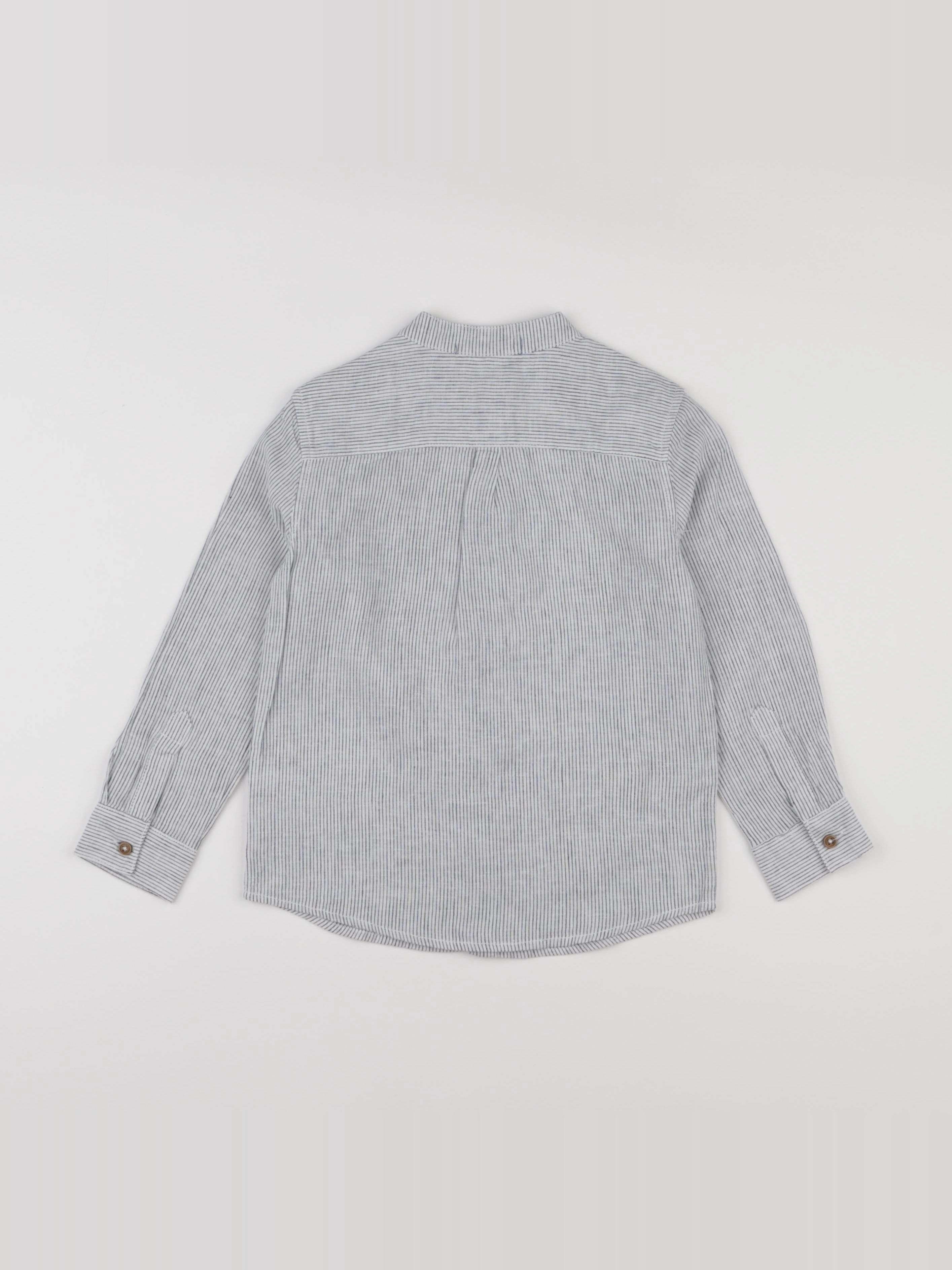 Monoprix - chemise blanc, bleu - 4 ans