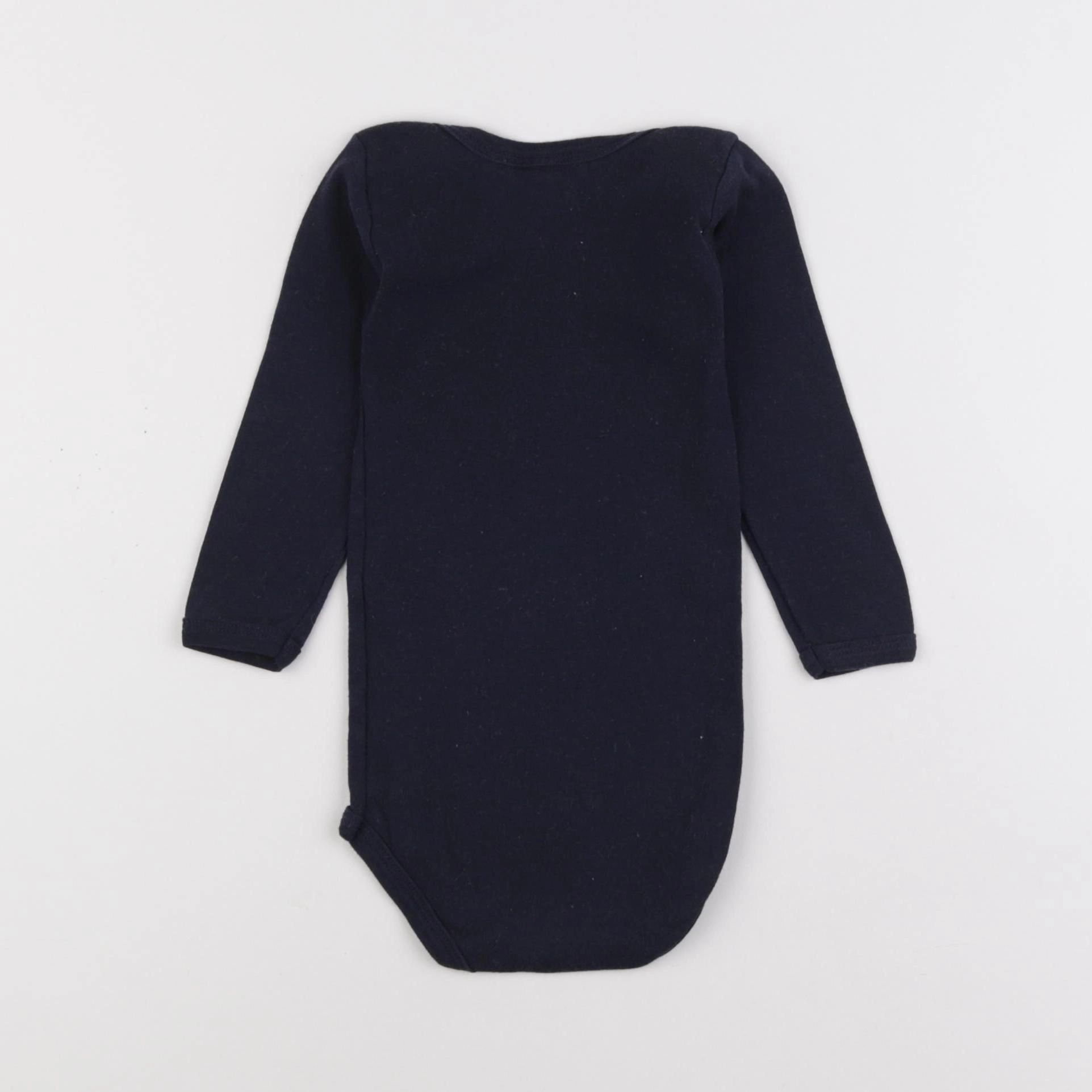Petit Bateau - body noir - 12 mois