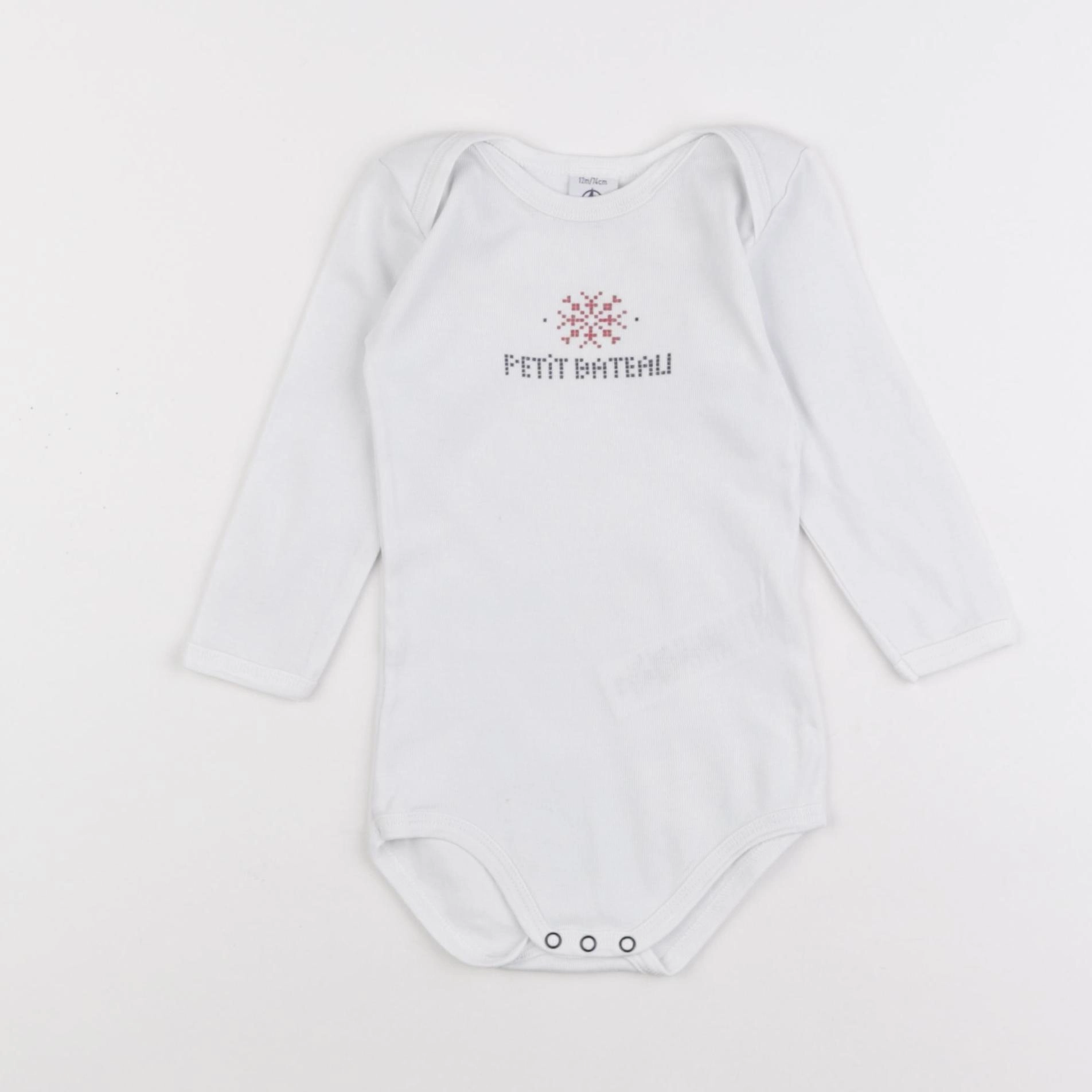 Petit Bateau - body blanc - 12 mois