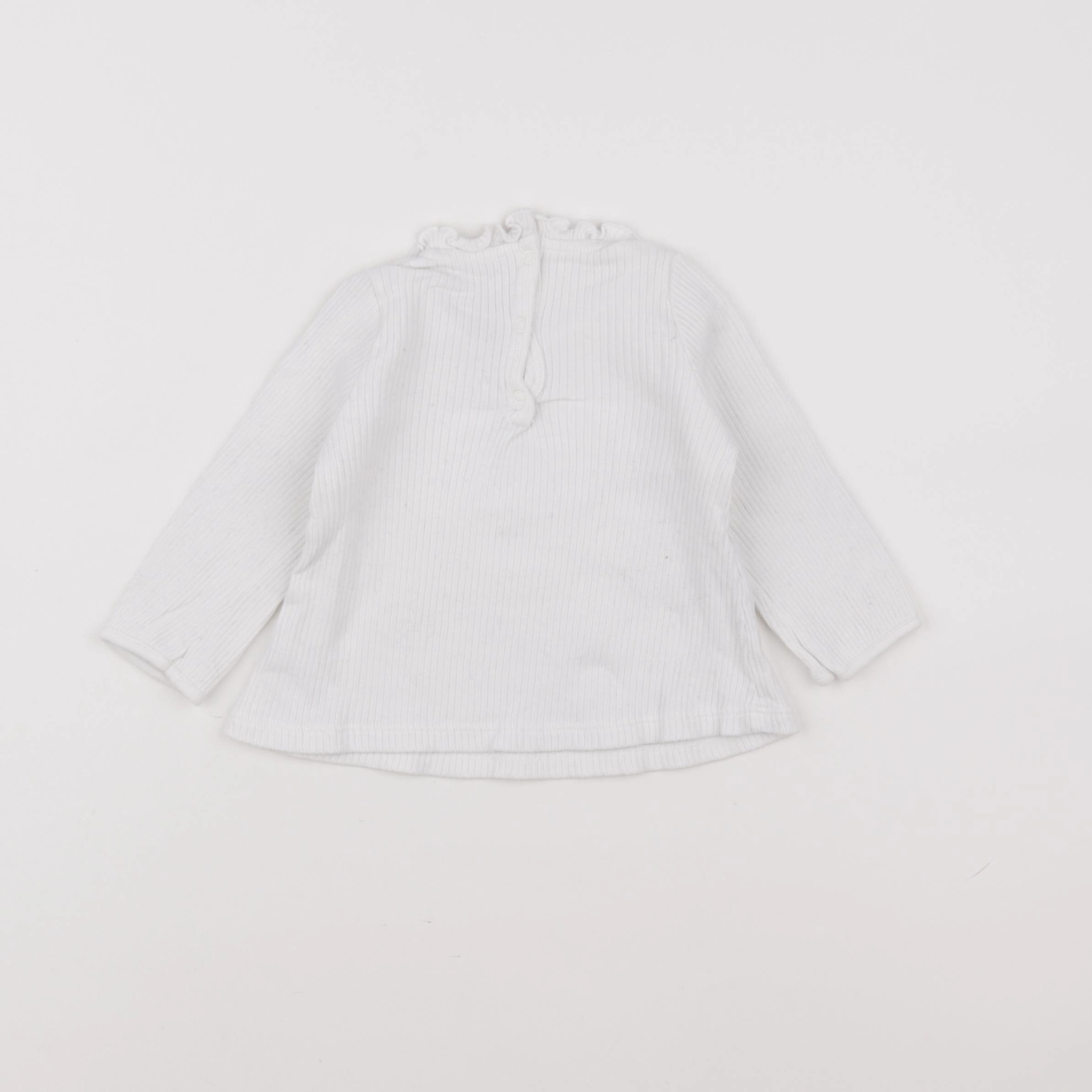 Petit Bateau - tee-shirt blanc - 12 mois