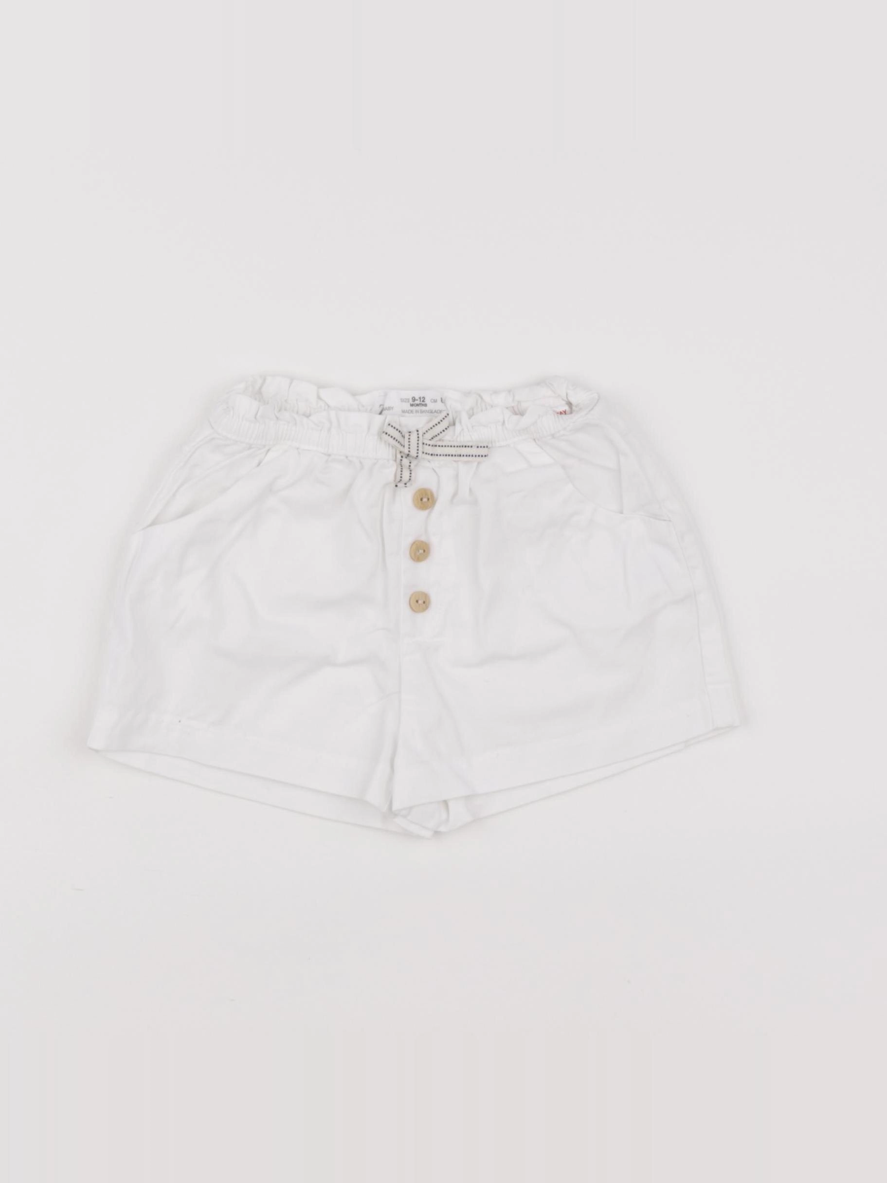 Zara - short blanc - 9/12 mois