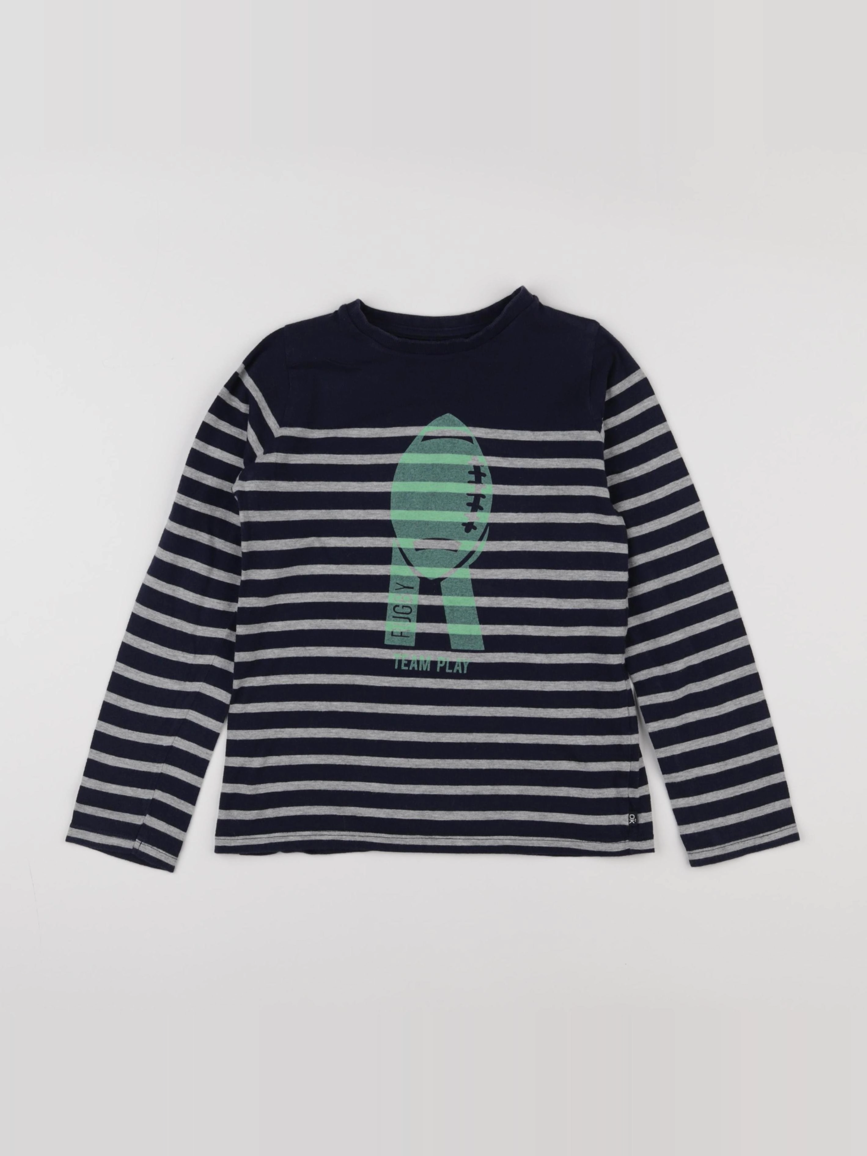 Okaidi - tee-shirt bleu, blanc - 8 ans