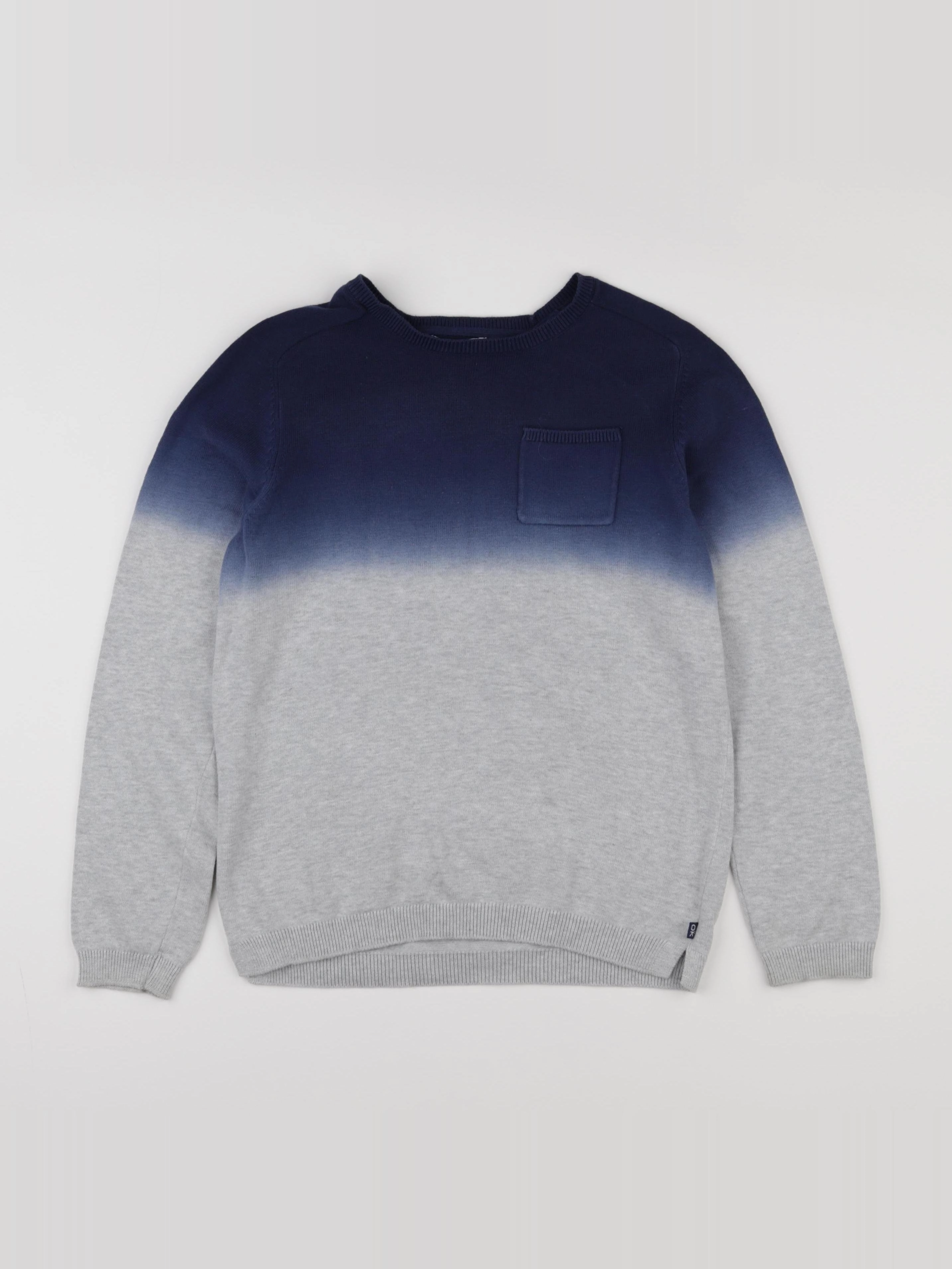 Okaidi - pull bleu, gris - 10 ans