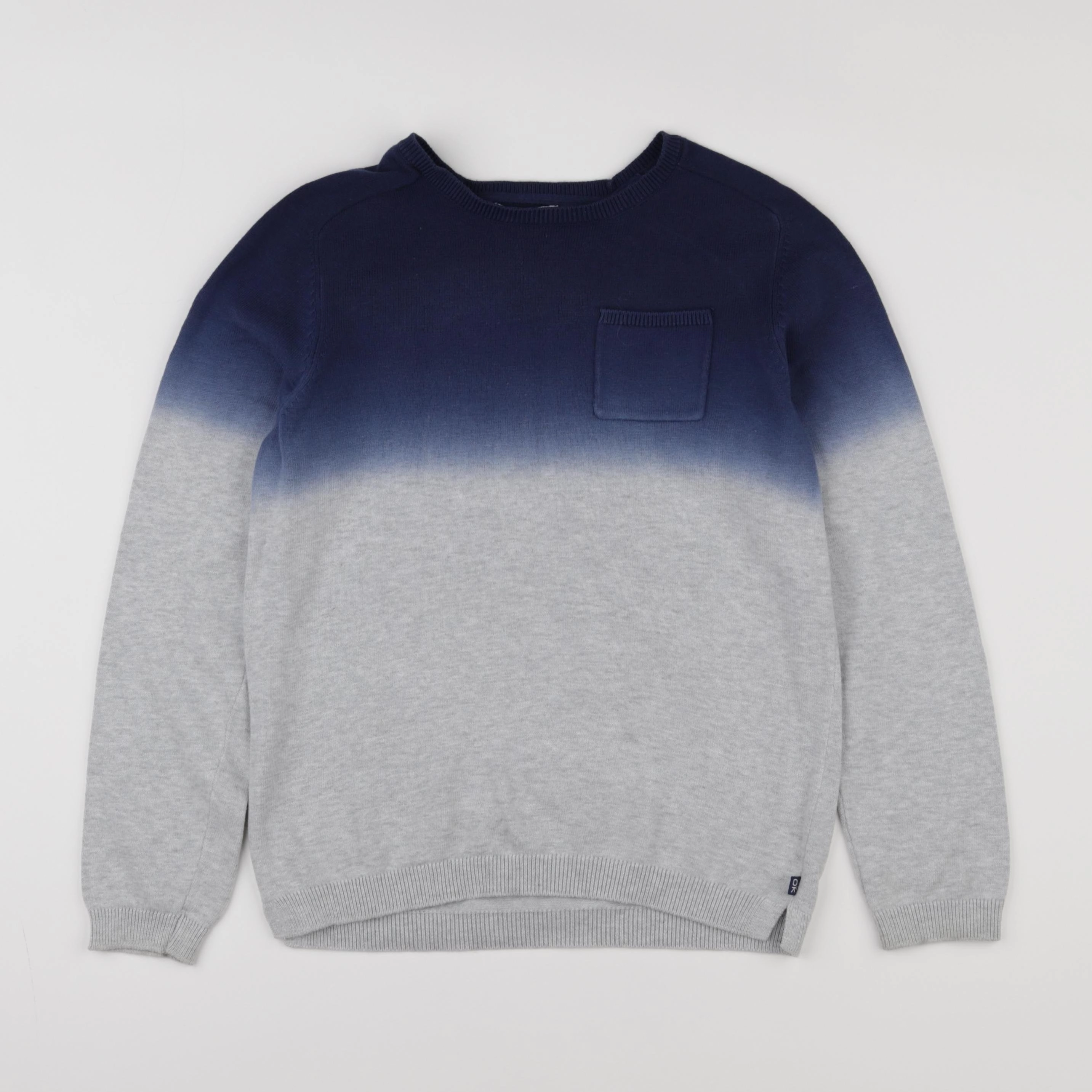 Okaidi - pull bleu, gris - 10 ans