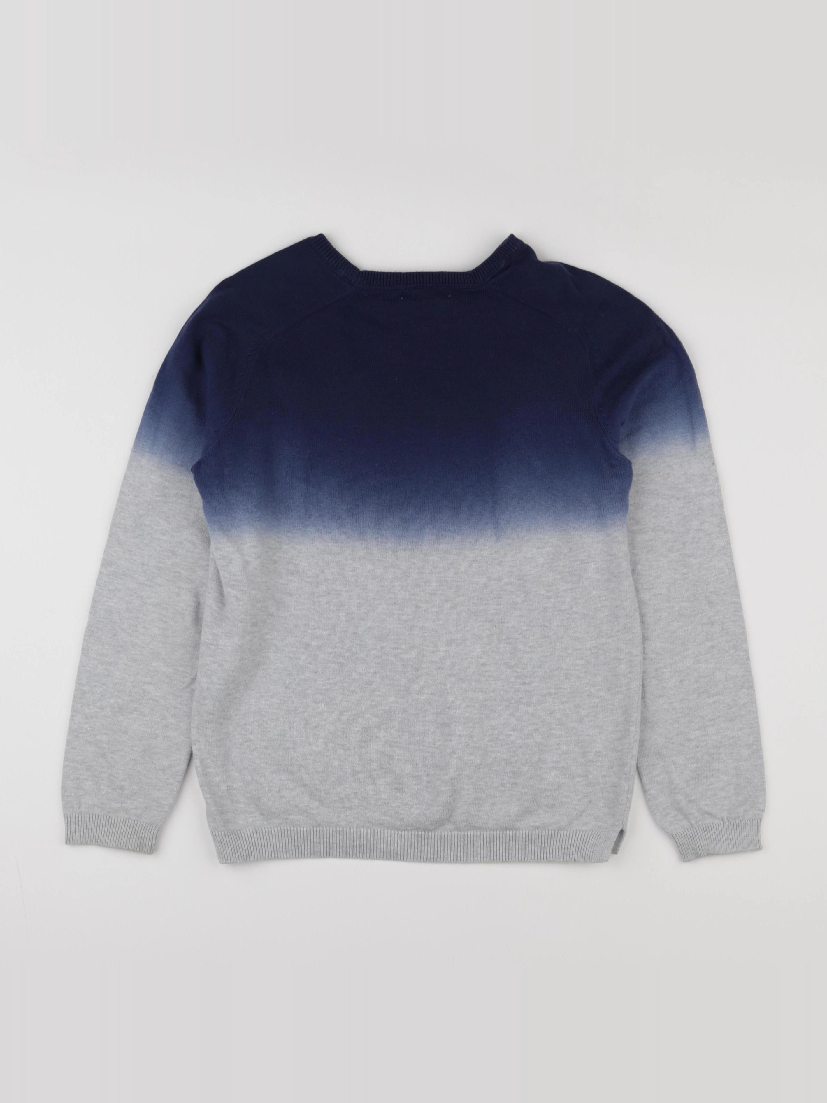 Okaidi - pull bleu, gris - 10 ans