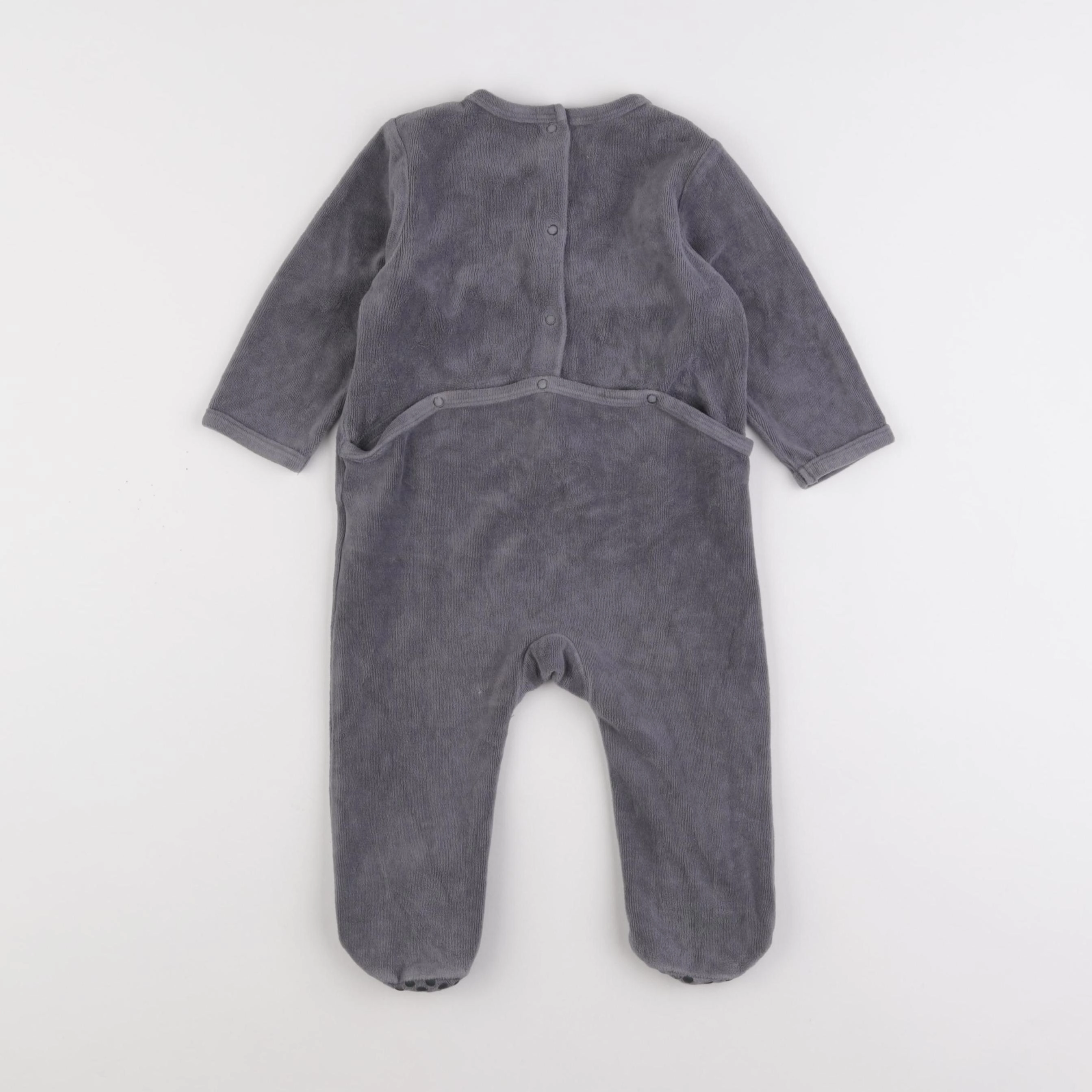 Vertbaudet - pyjama velours gris - 12 mois