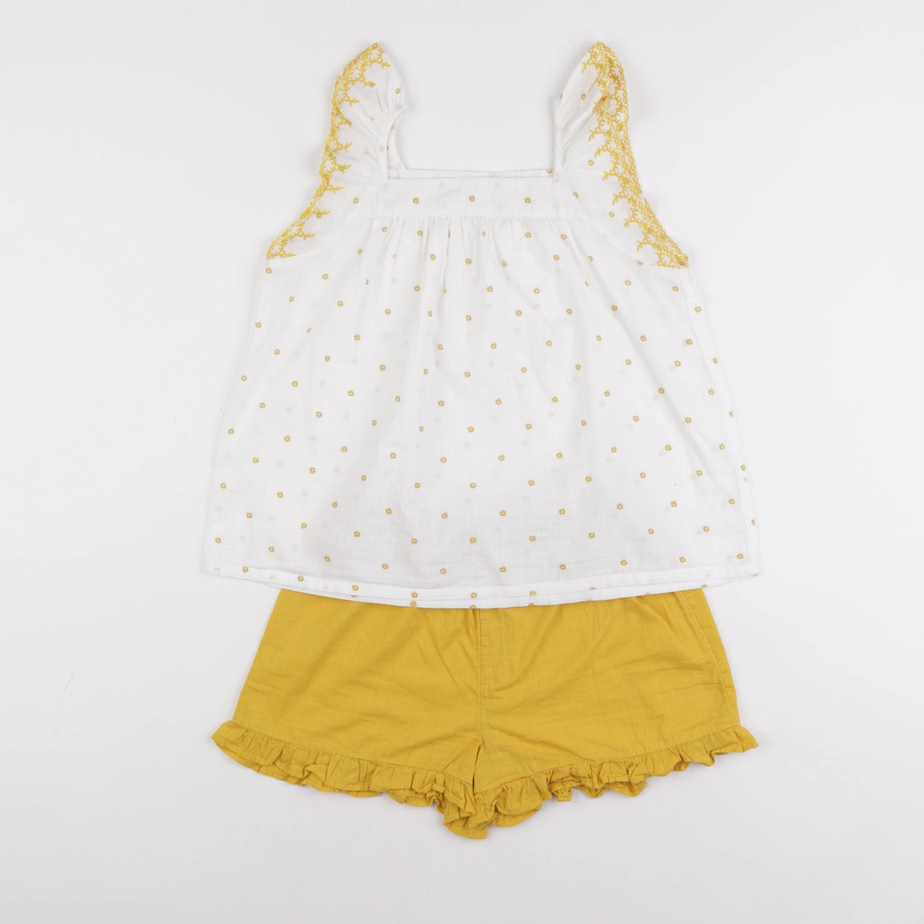 Monoprix - ensemble jaune, blanc - 8 ans