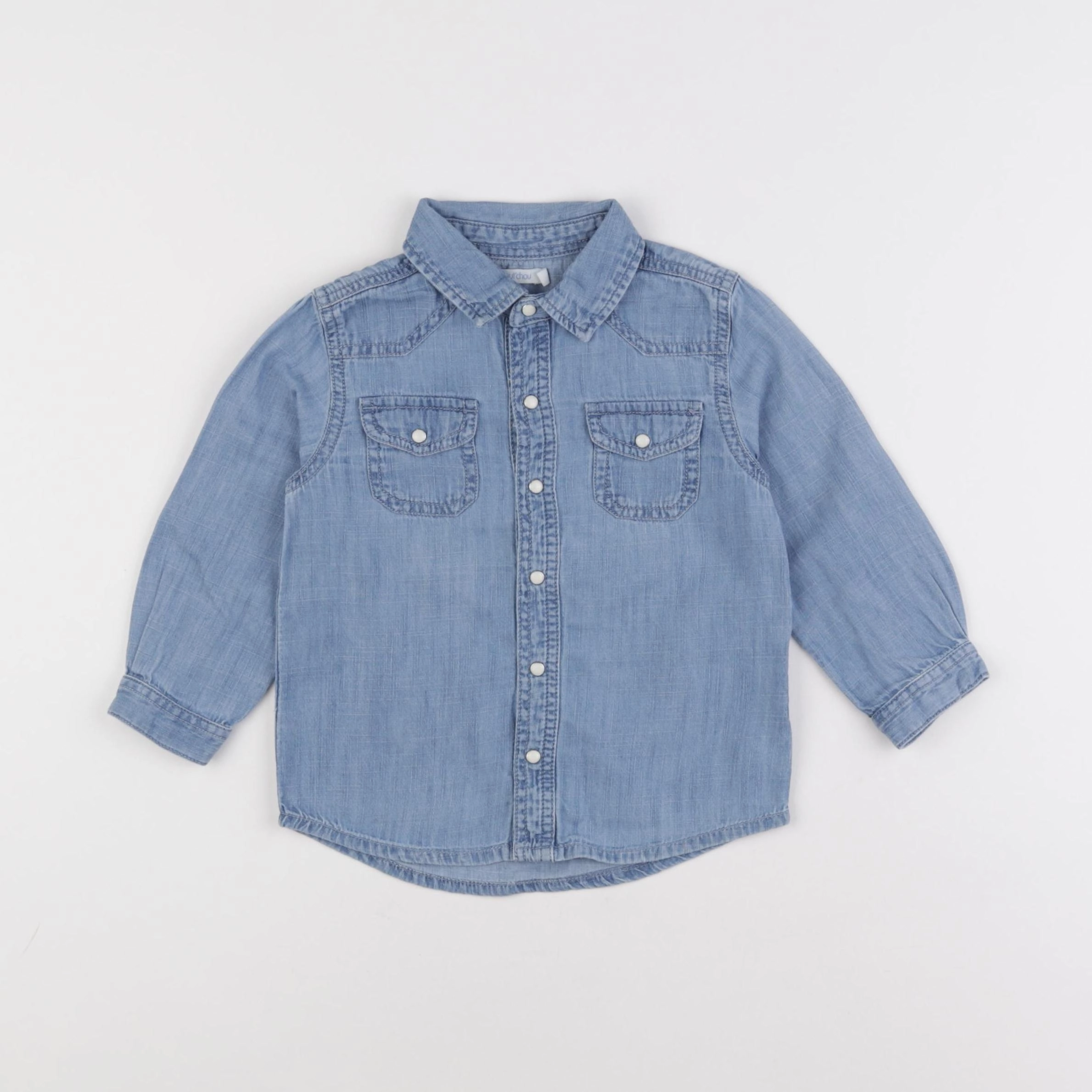 Boutchou - chemise bleu - 24 mois