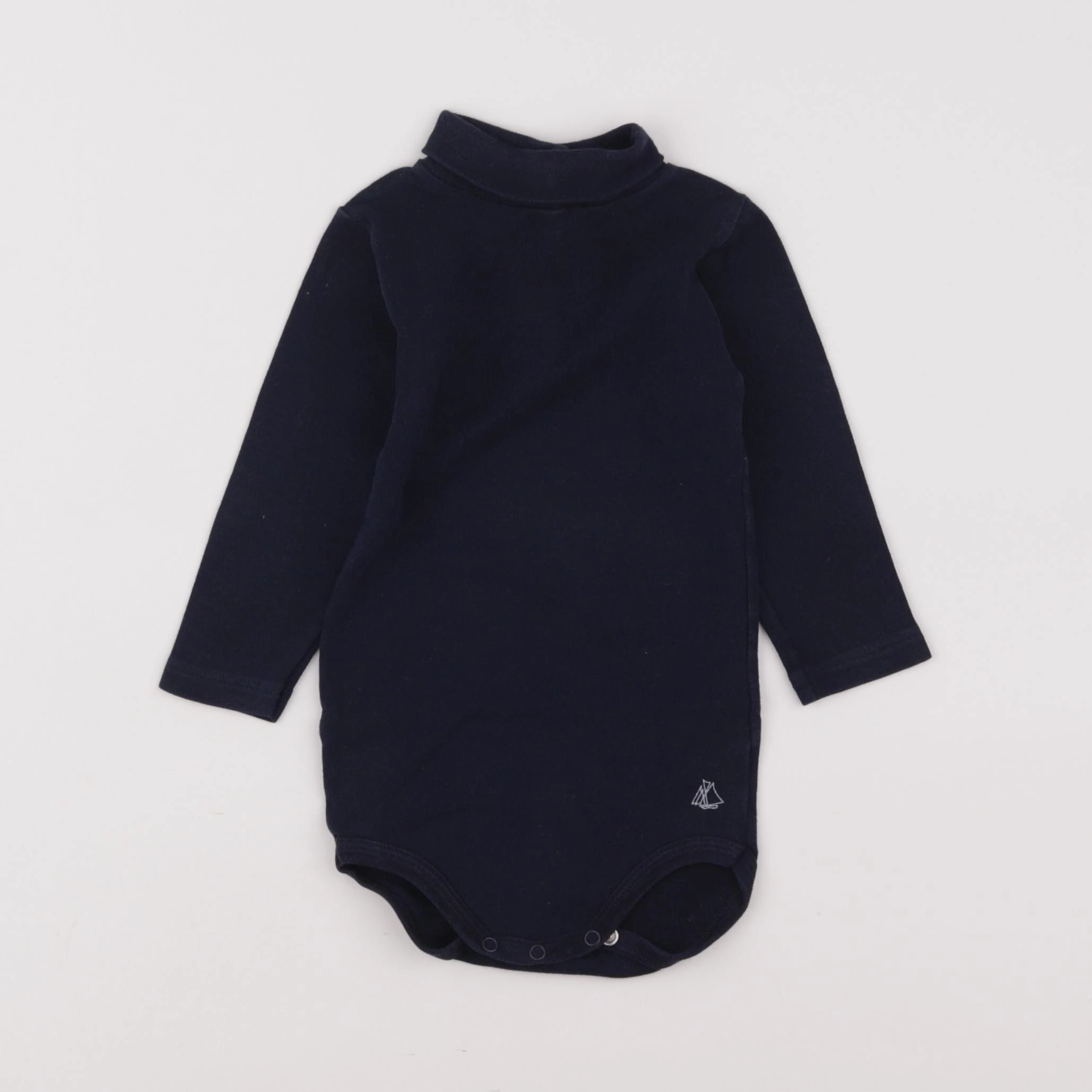 Petit Bateau - body à col bleu - 12 mois