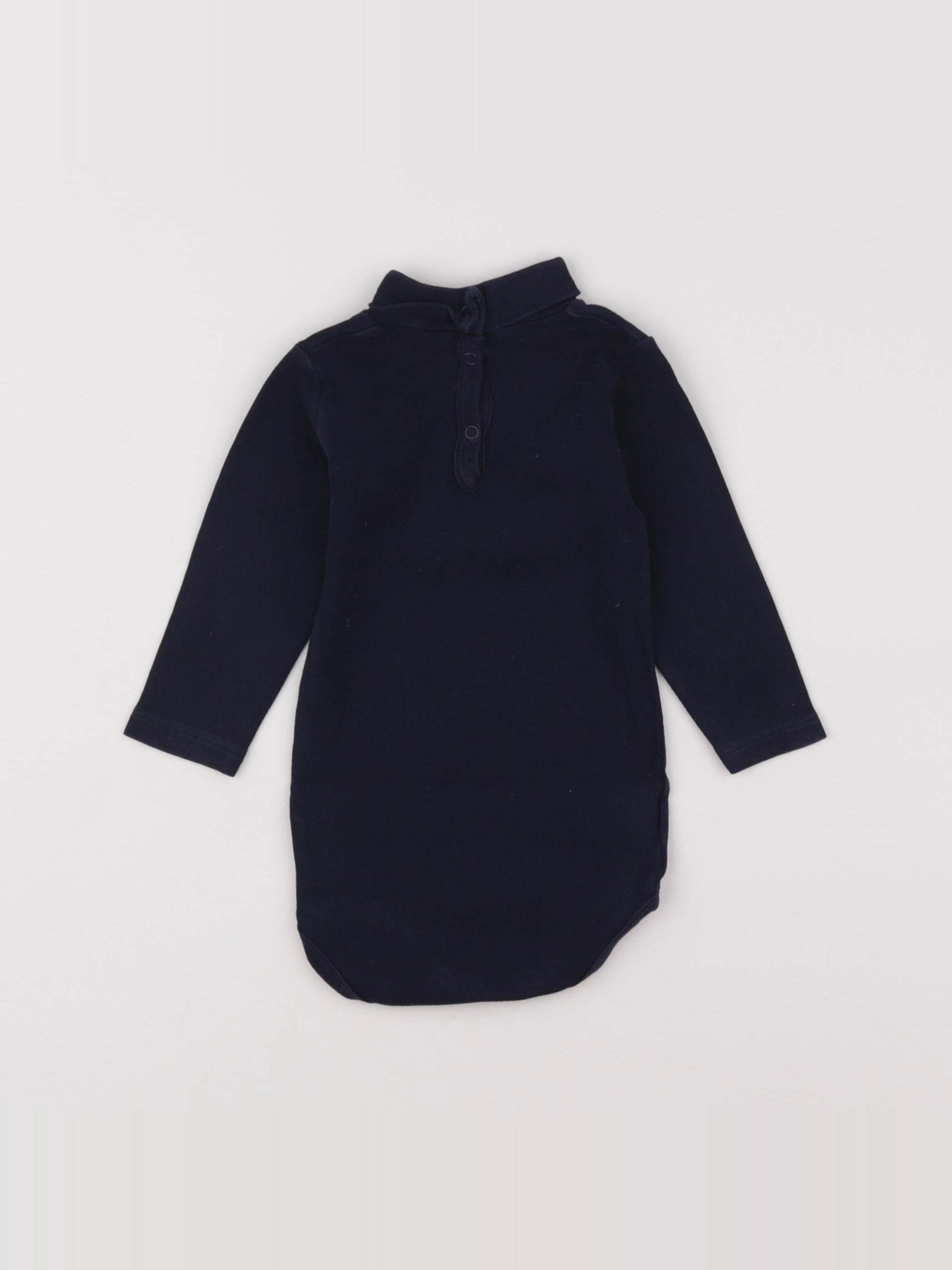 Petit Bateau - body à col bleu - 12 mois