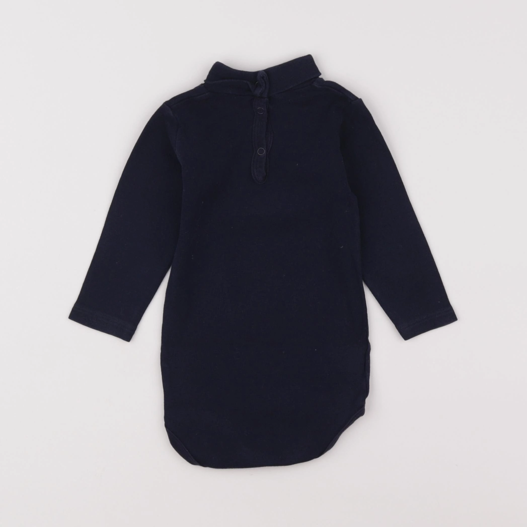 Petit Bateau - body à col bleu - 12 mois