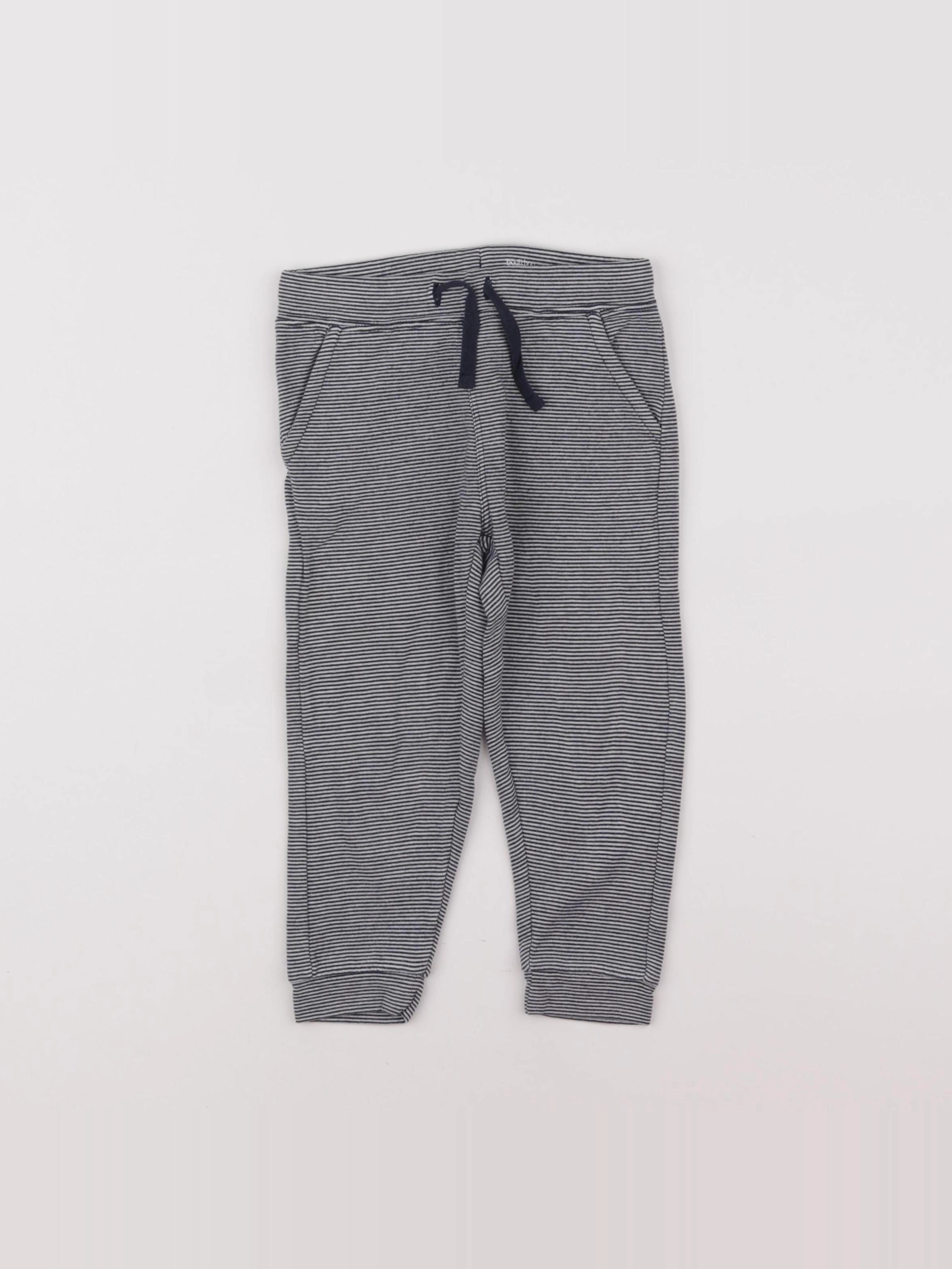 Boutchou - jogging blanc, gris - 9 mois