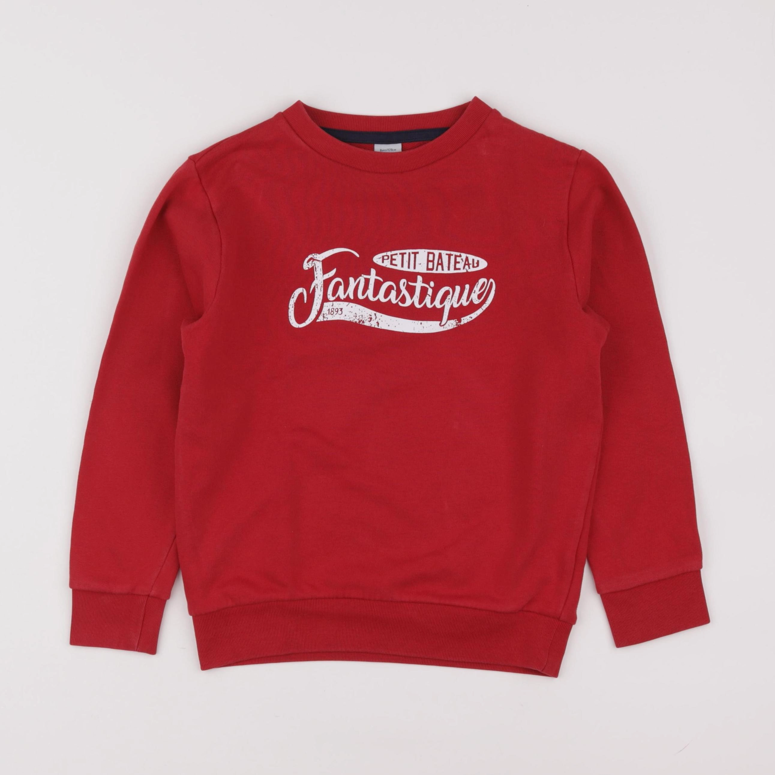 Petit Bateau - sweat rouge - 8 ans