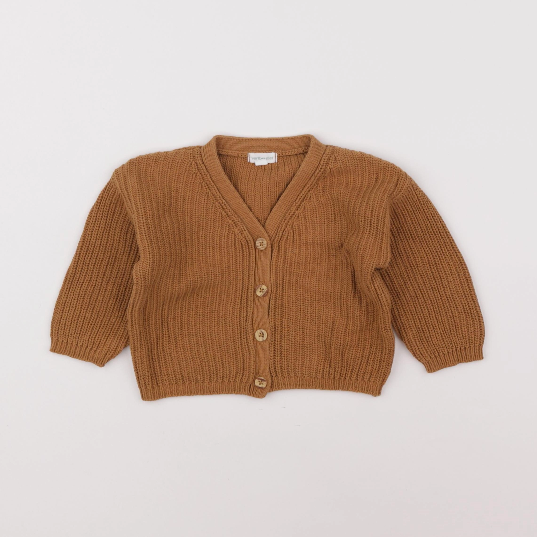 Vertbaudet - gilet marron - 12 mois
