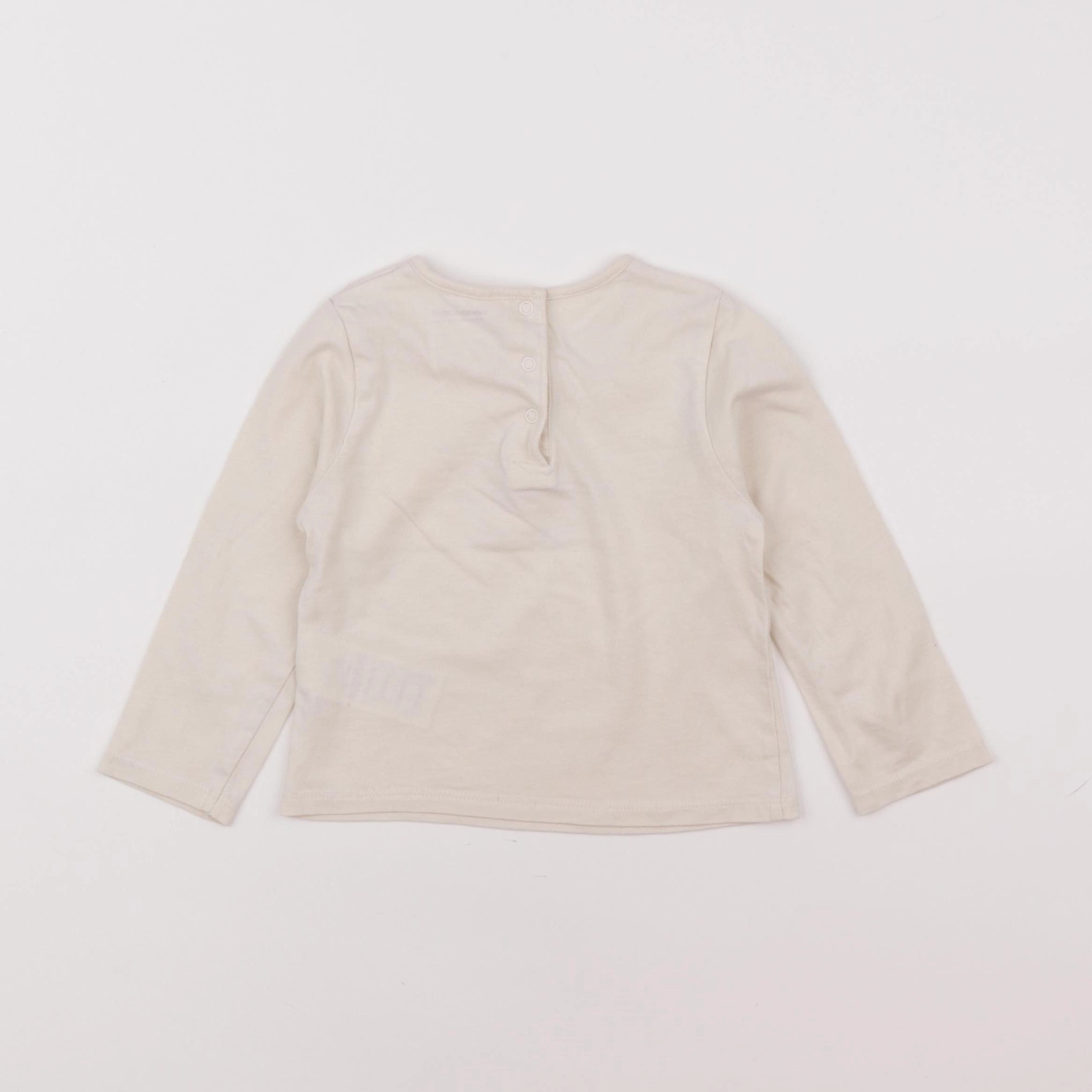 Vertbaudet - tee-shirt beige - 12 mois