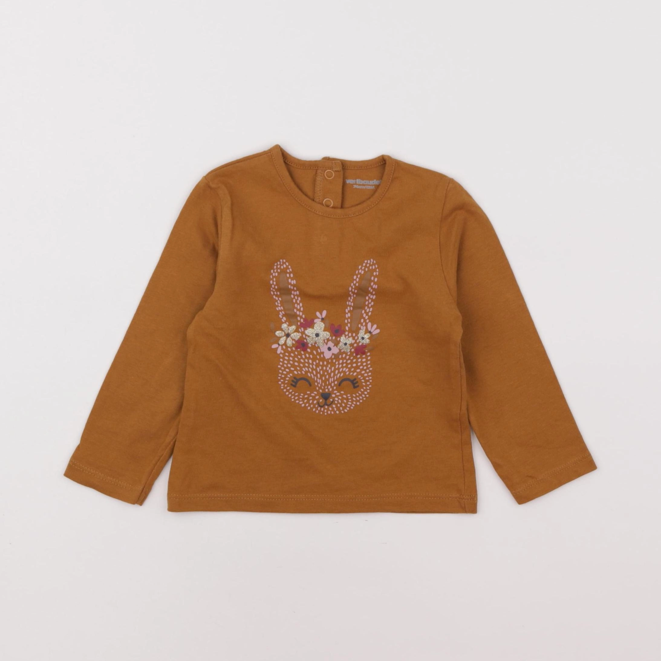 Vertbaudet - tee-shirt marron - 12 mois