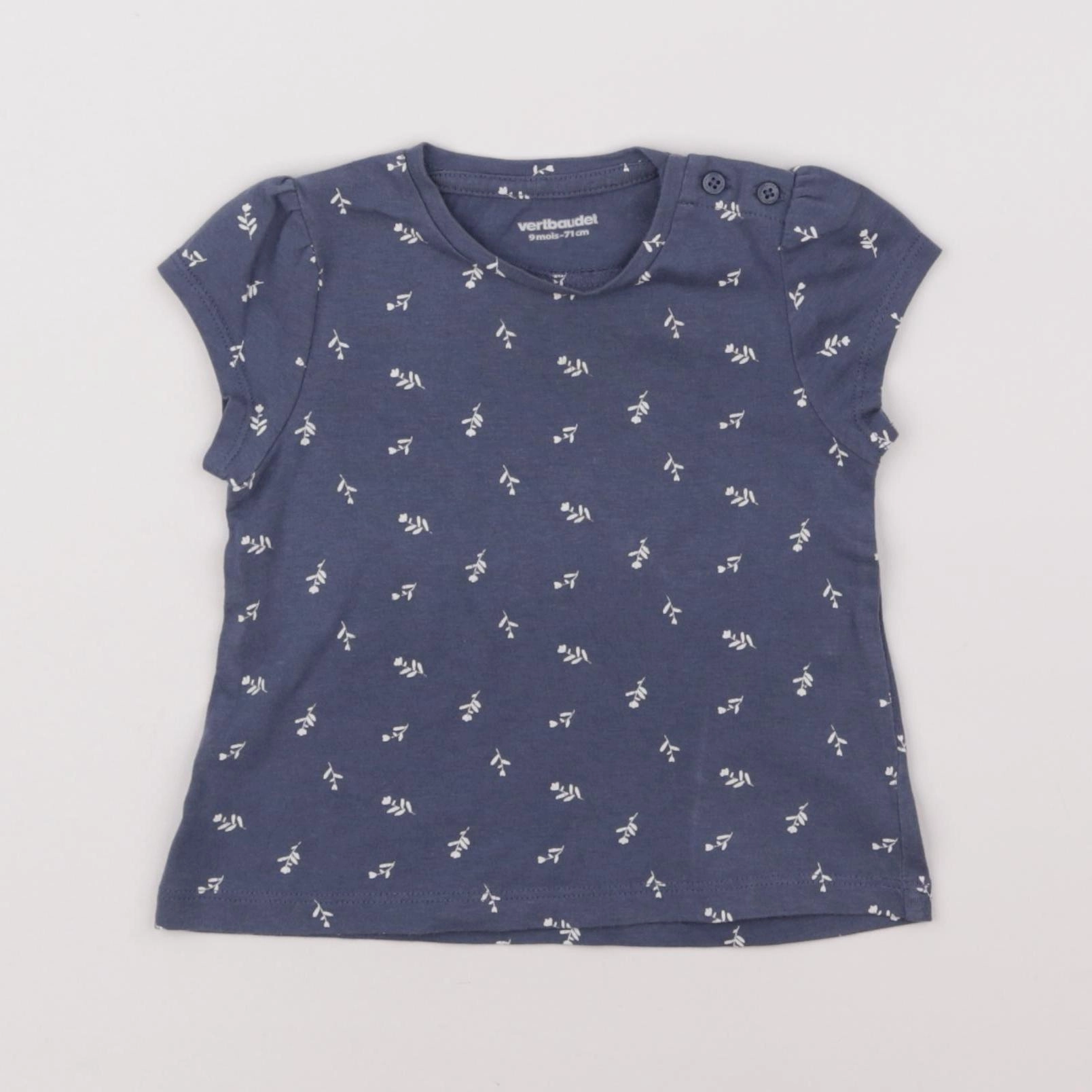 Vertbaudet - tee-shirt bleu - 9 mois