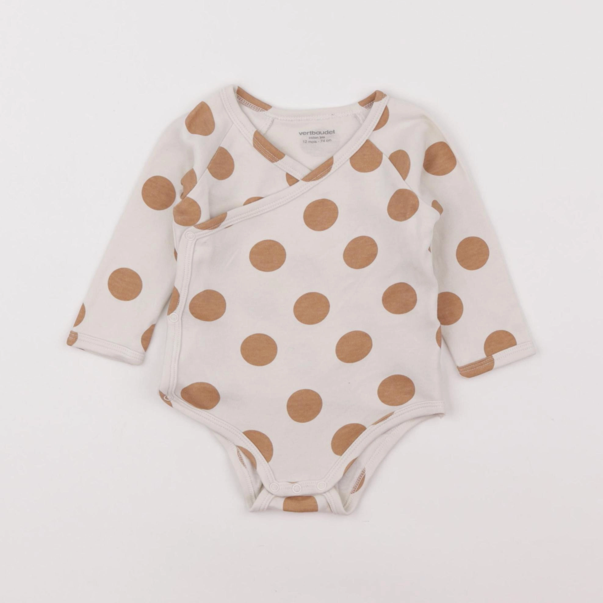 Vertbaudet - body beige, marron - 12 mois