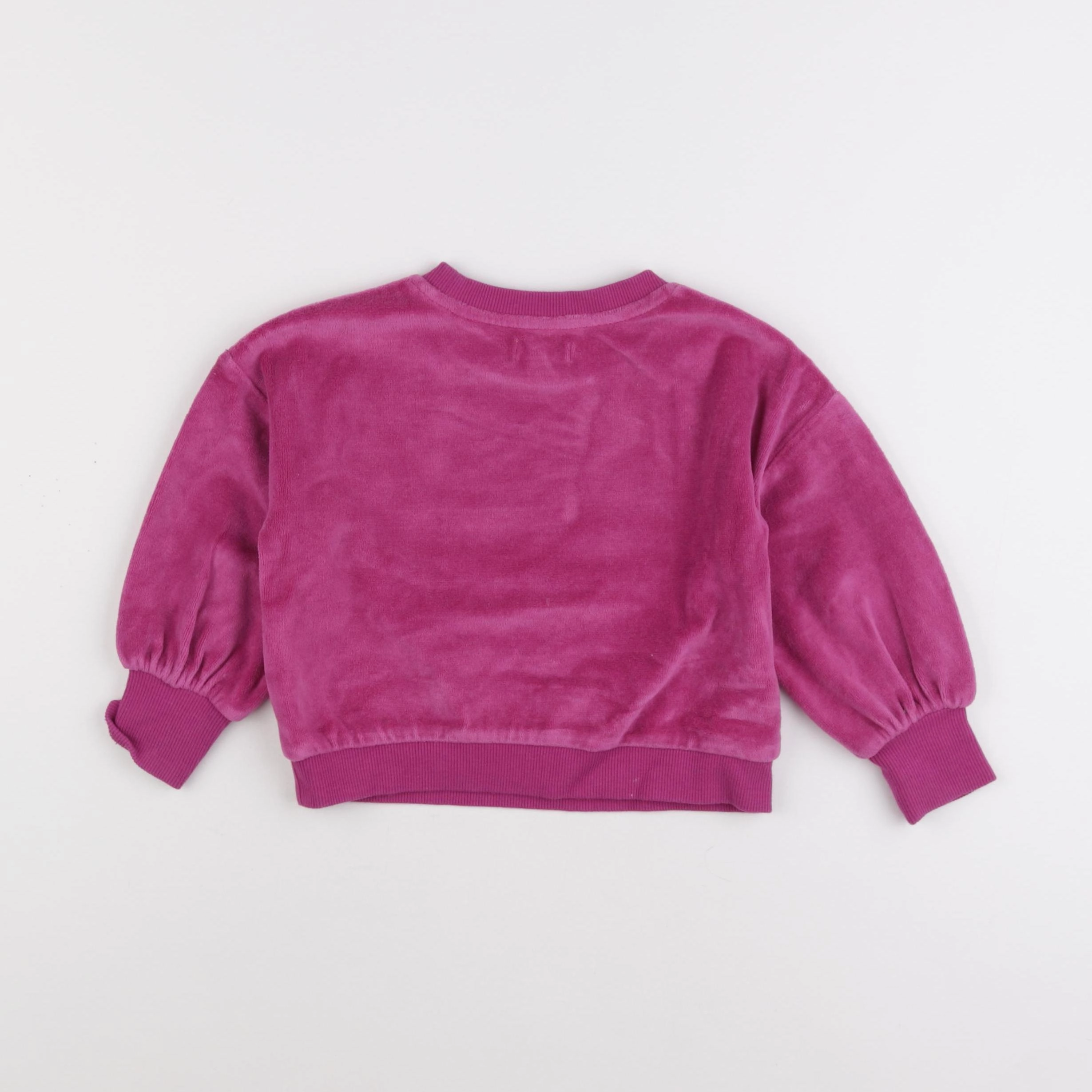 Vertbaudet - sweat velours rose - 2 ans