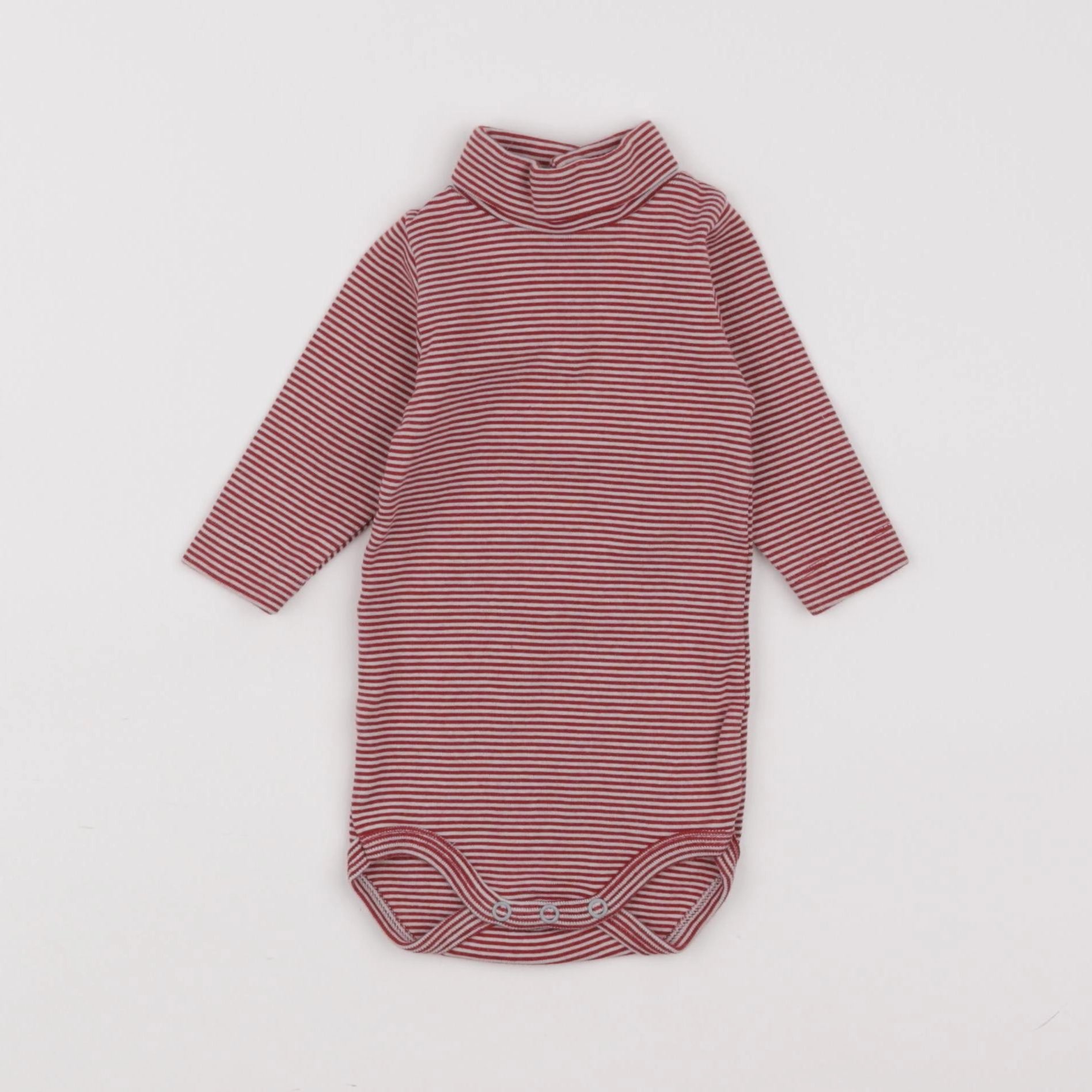 Petit Bateau - body à col rouge - 3 mois