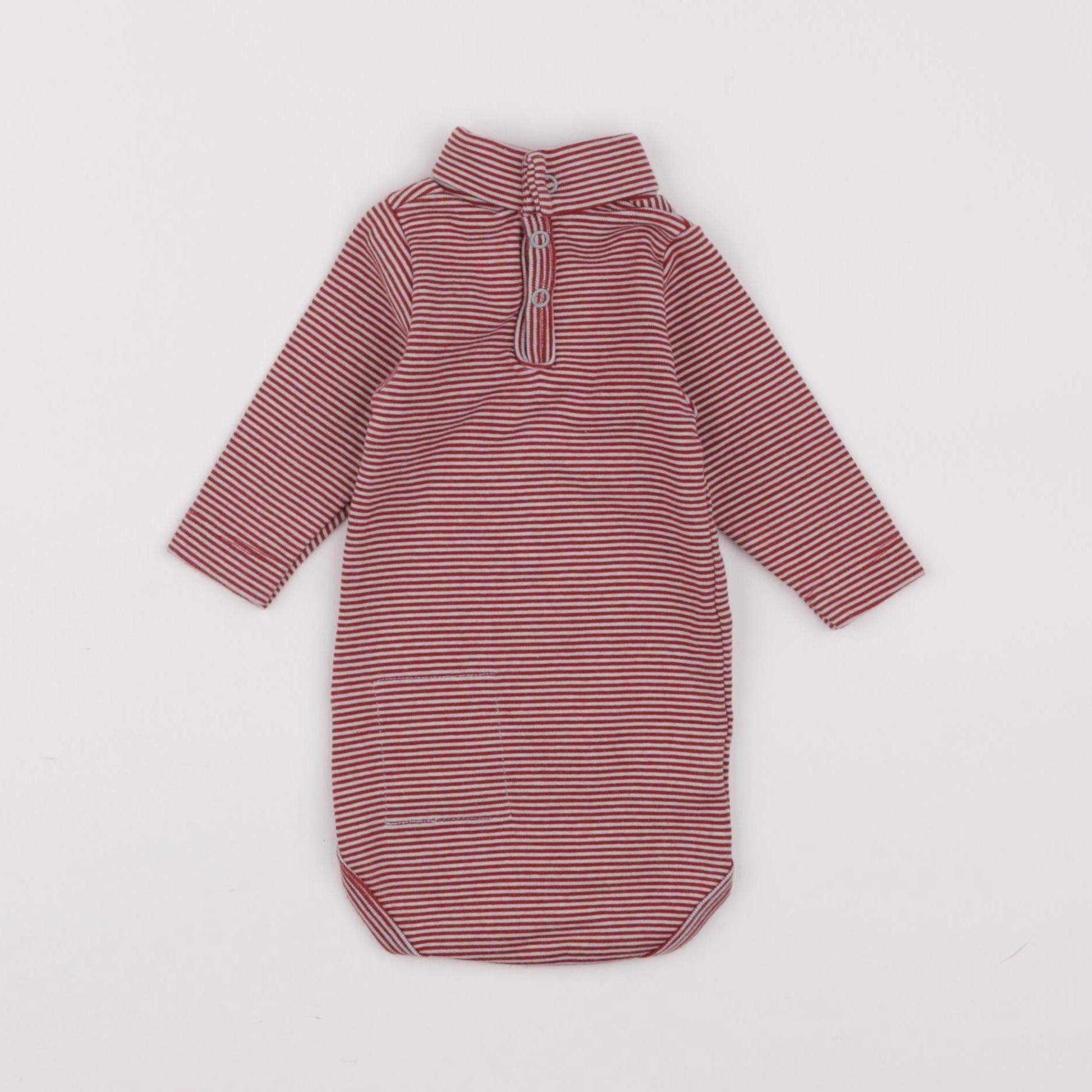 Petit Bateau - body à col rouge - 3 mois