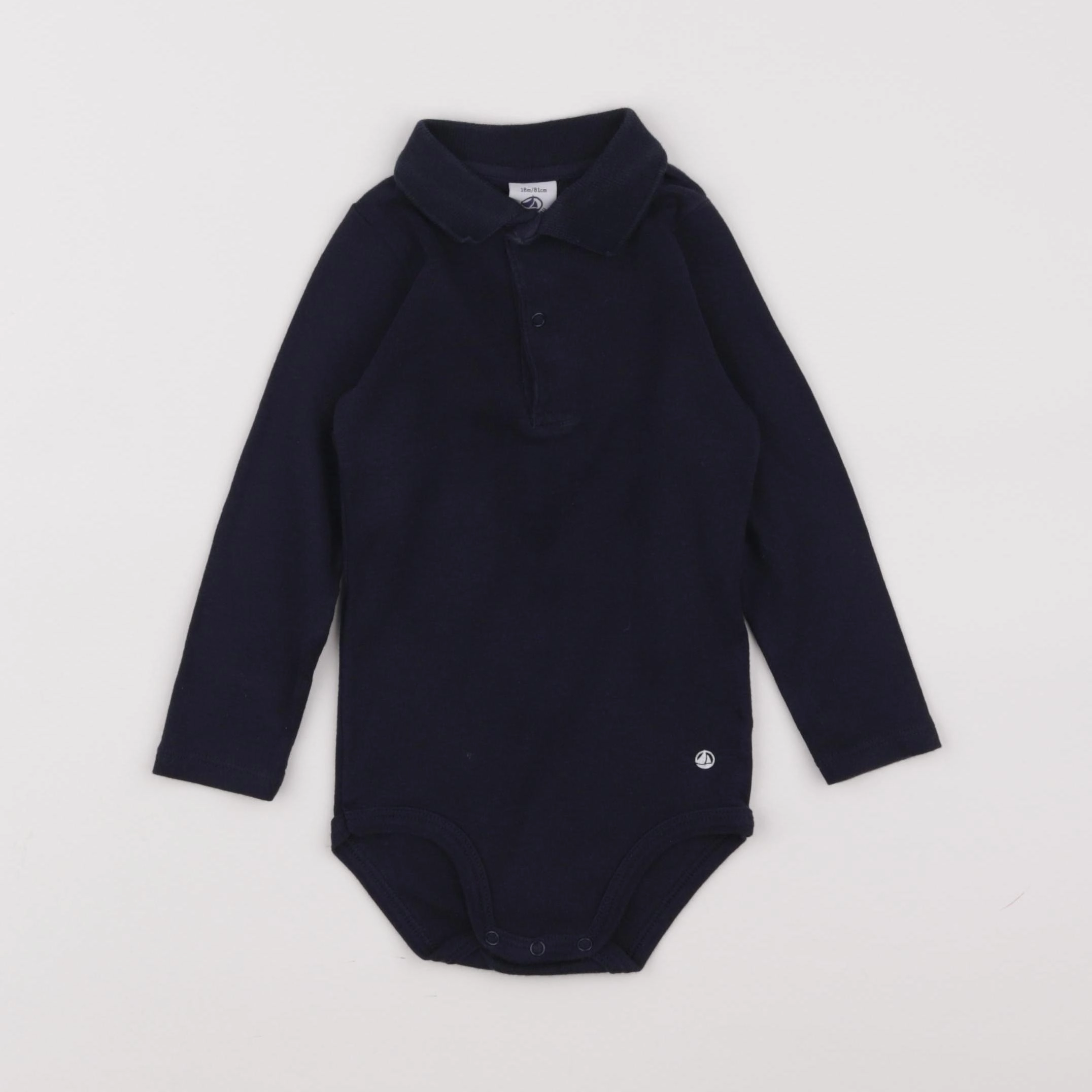 Petit Bateau - body à col bleu - 18 mois