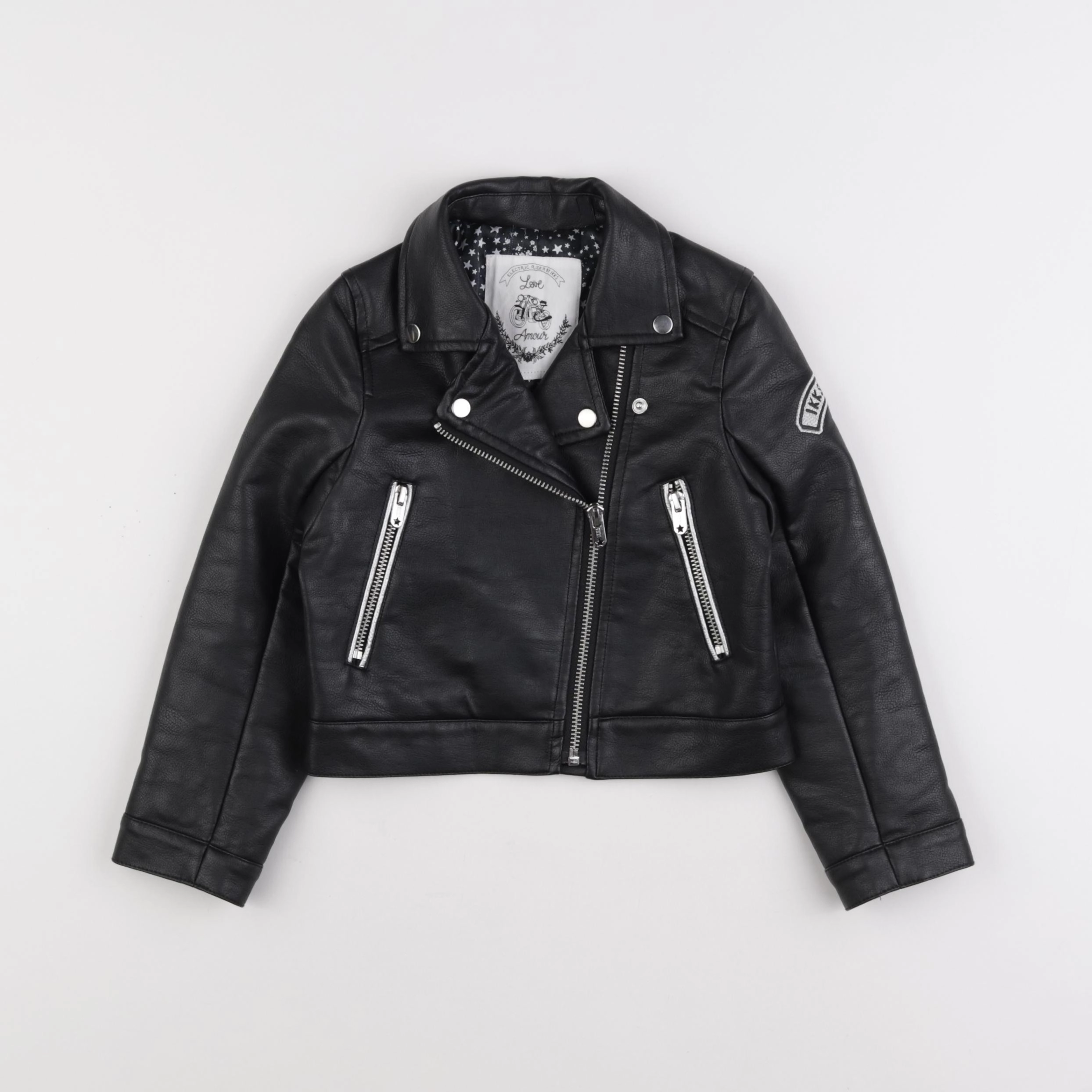 IKKS - veste simili cuir noir - 4 ans