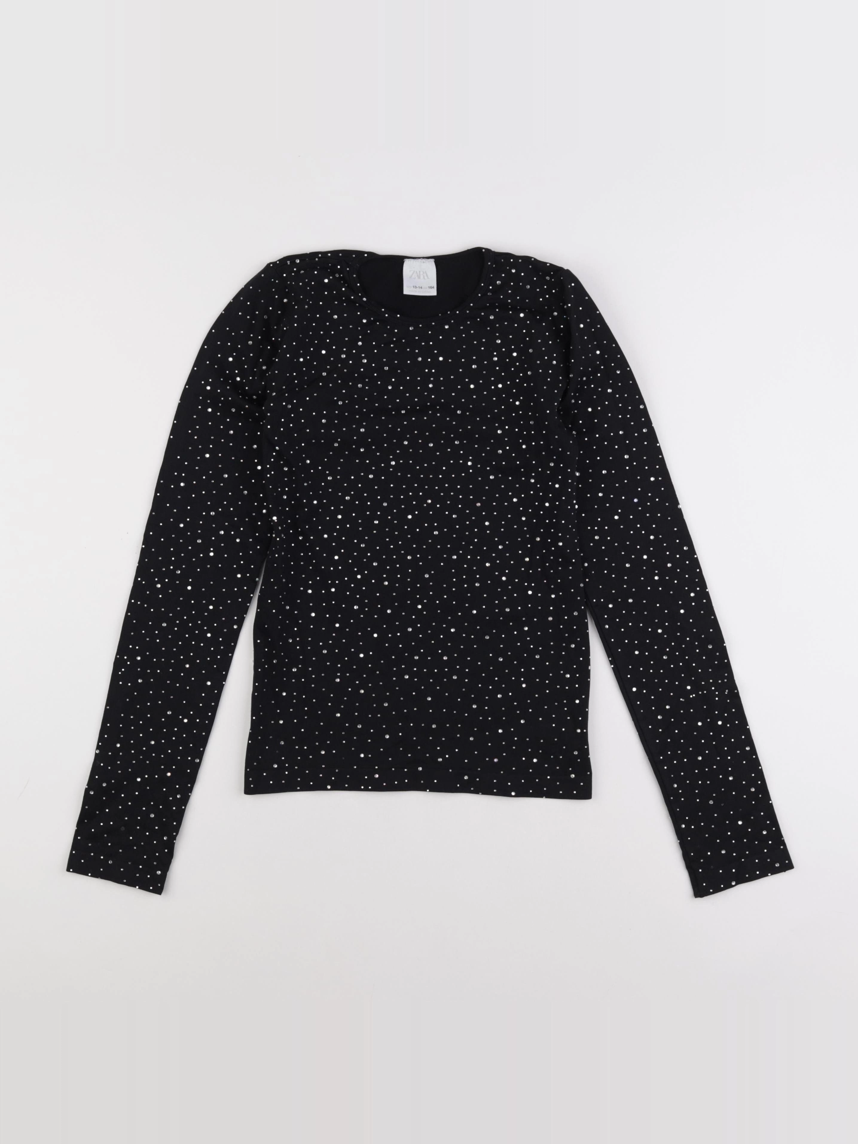 Zara - tee-shirt noir, argent - 13/14 ans