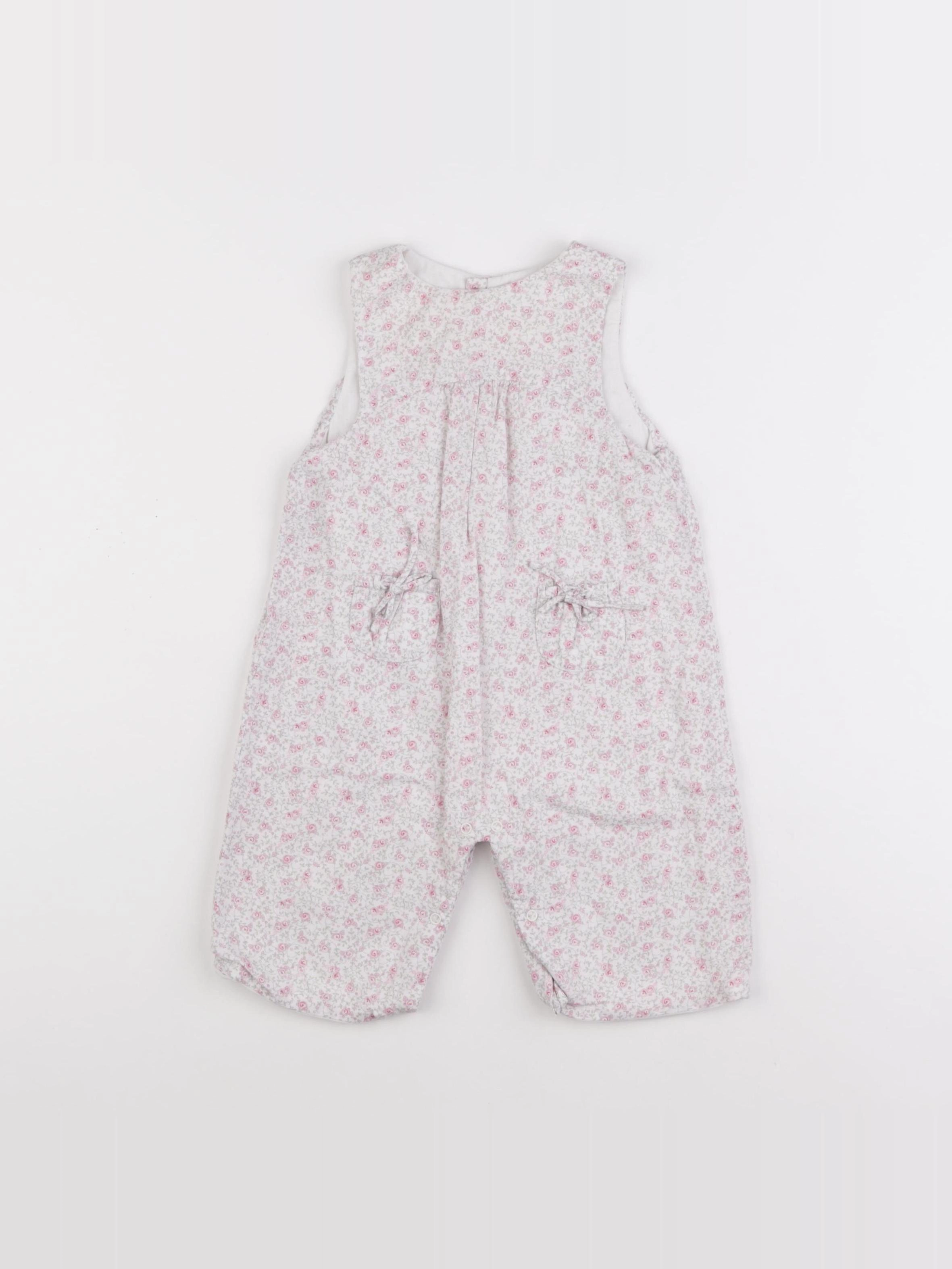 Jacadi - combinaison liberty blanc, rose - 6 mois